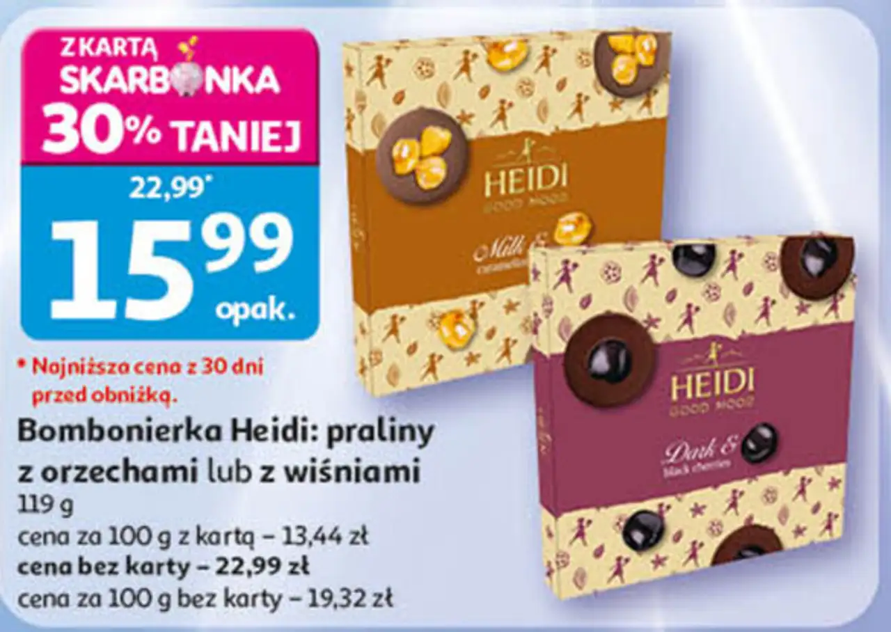 Bombonierka Heidi: praliny z orzechami lub z wiśniami