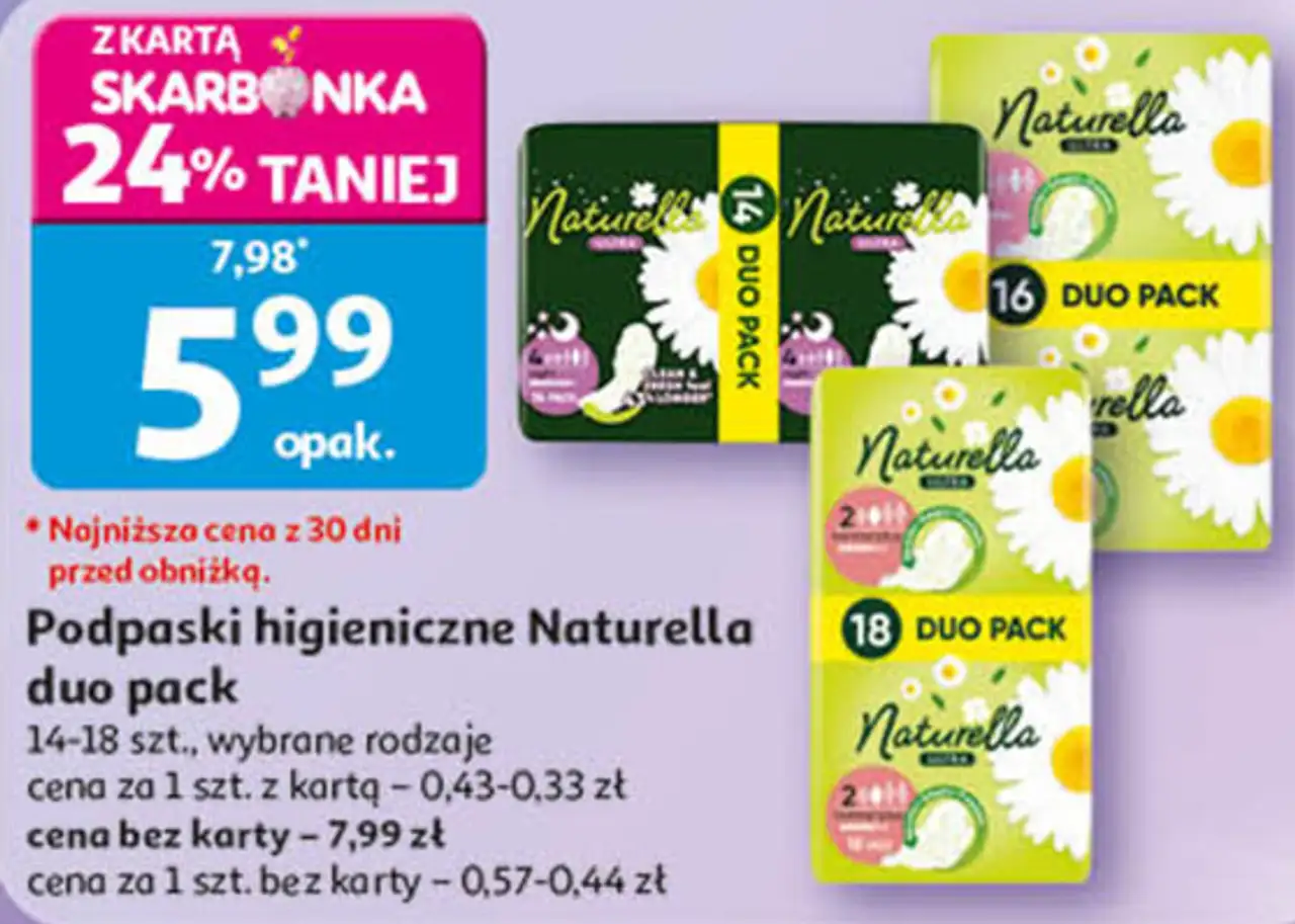 Podpaski higieniczne Naturella duo pack 14-18 szt.