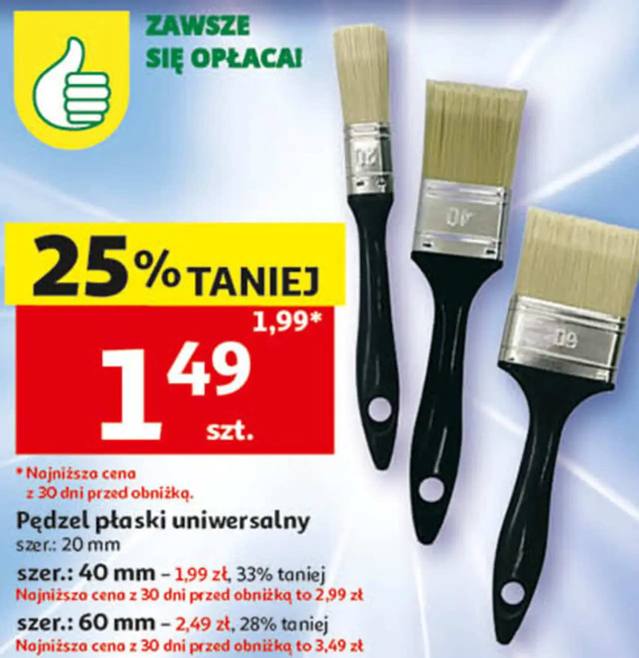 Pędzel płaski uniwersalny szer.: 20 mm