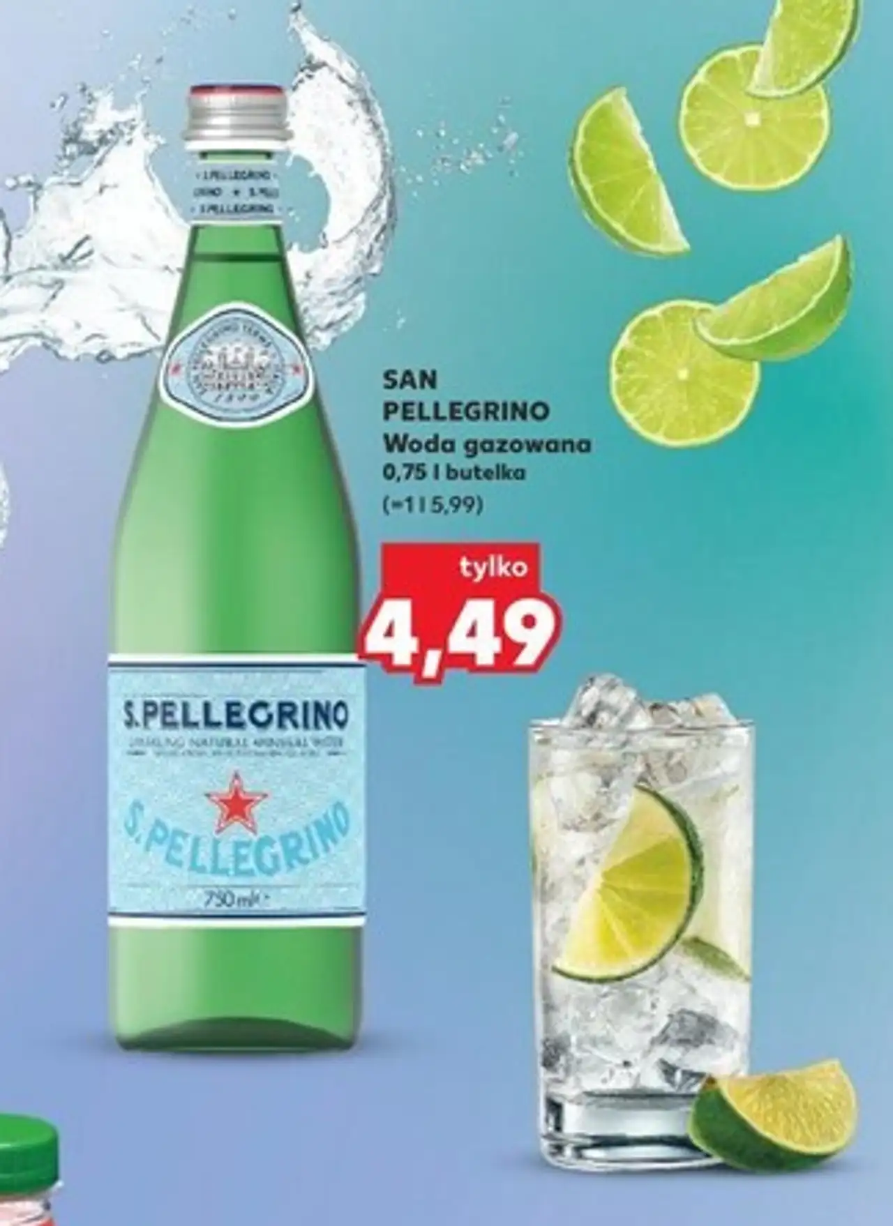SAN PELLEGRINO Woda gazowana 0,75 l butelka