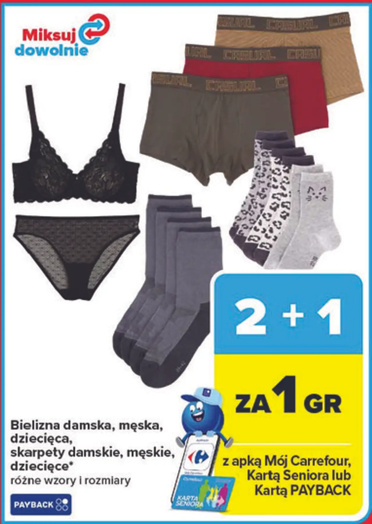 Bielizna damska, męska, dziecięca, skarpety damskie, męskie, dziecięce różne wzory i rozmiary