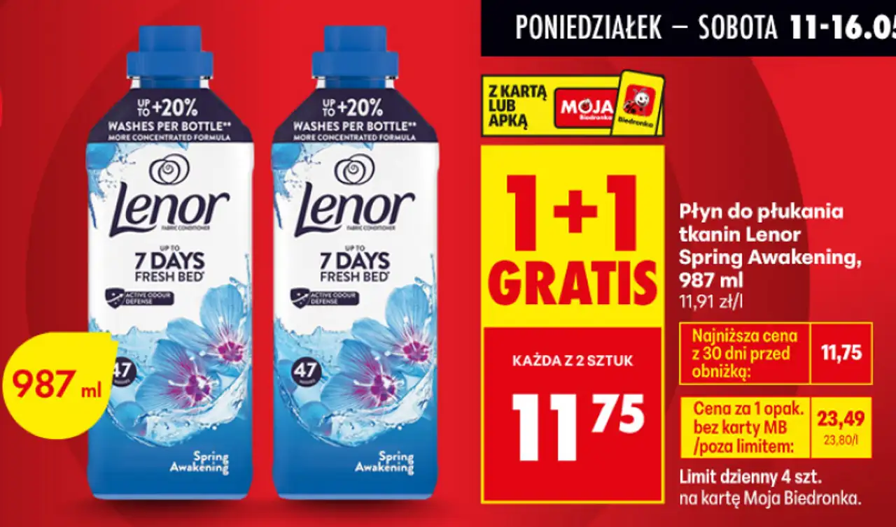 Płyn do płukania tkanin Lenor Spring Awakening, 987 ml