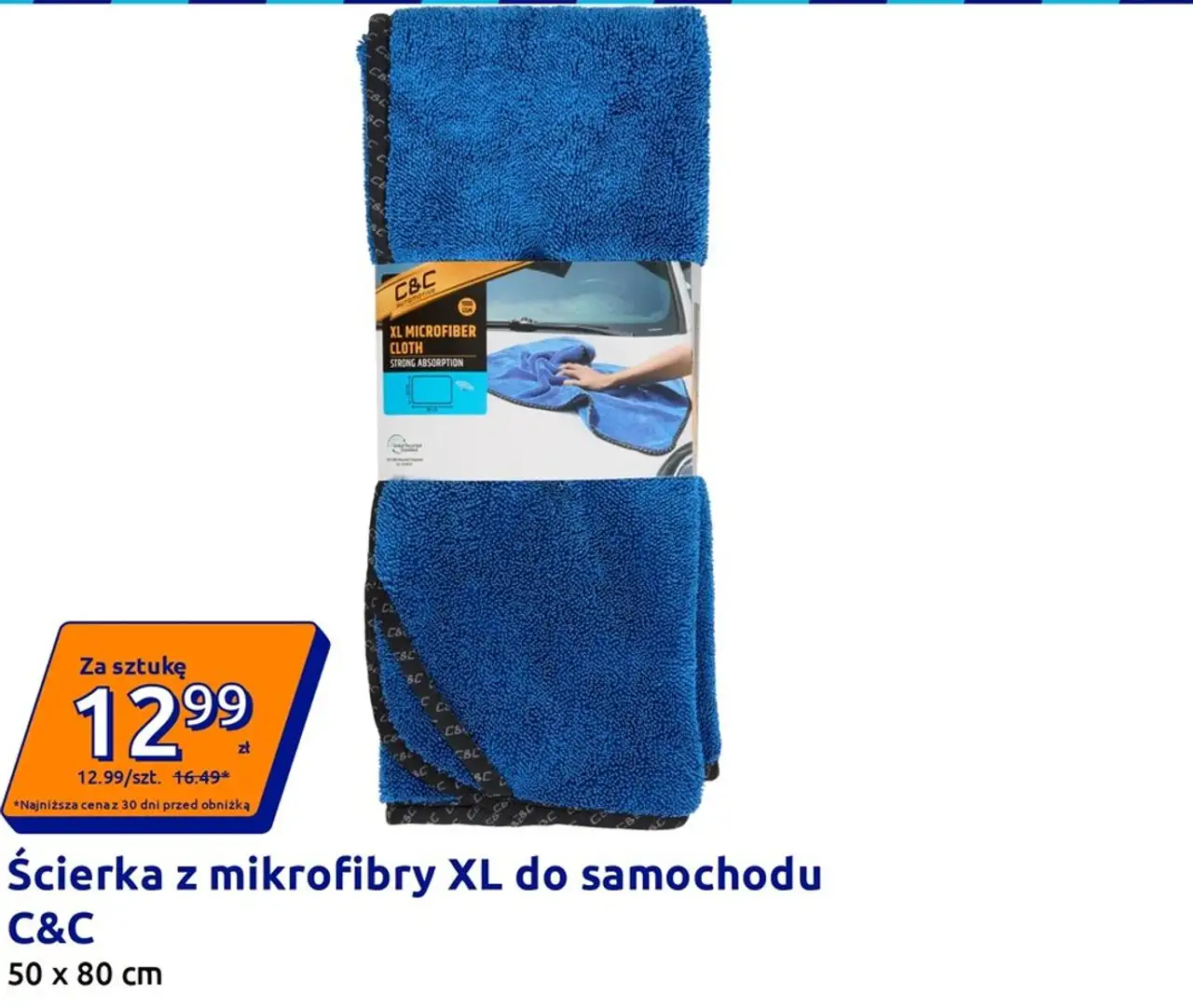 Ścierka z mikrofibry XL do samochodu C&C