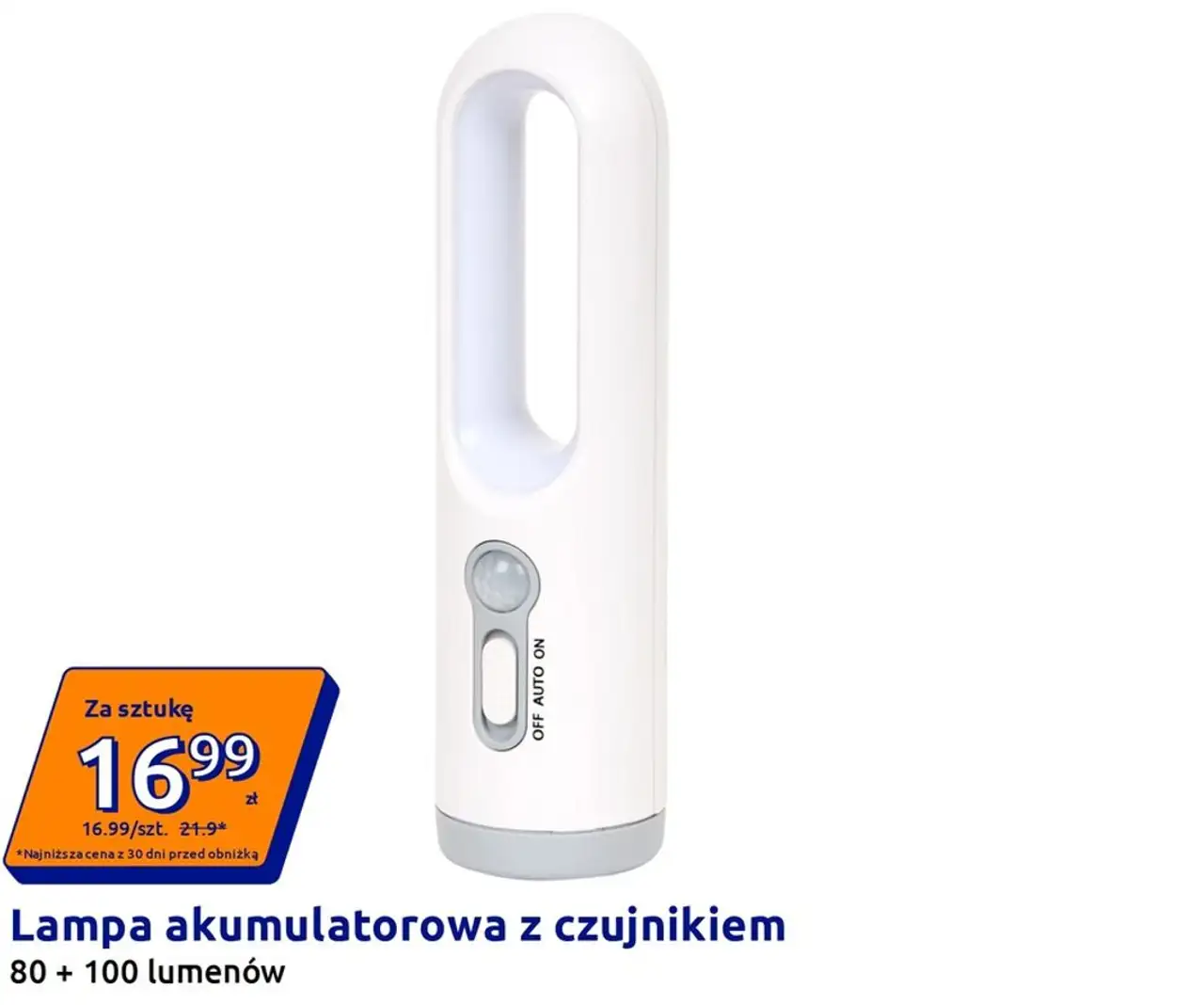 Lampa akumulatorowa z czujnikiem