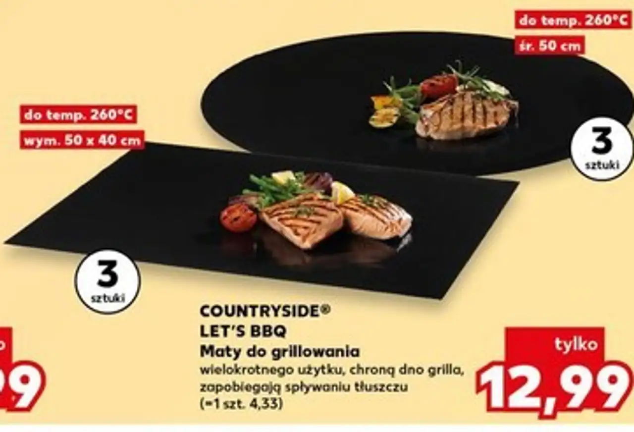 Maty do grillowania wielokrotnego użytku, chronią dno grilla, zapobiegają spływaniu tłuszczu