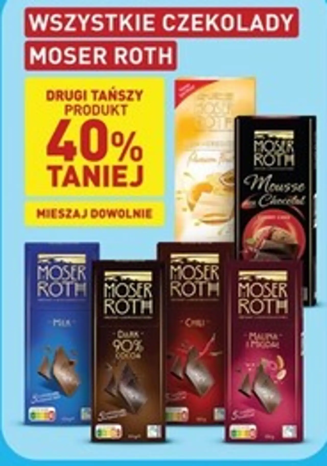 Czekolada malina z migdałami Moser Roth
