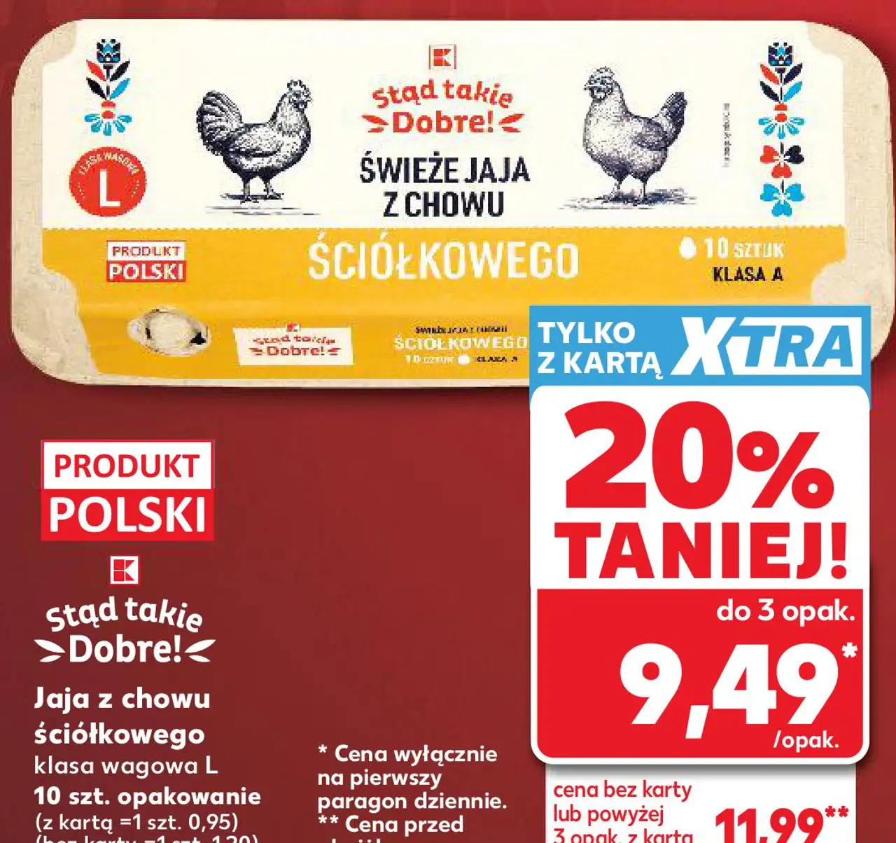 Stąd takie Dobre! Jaja z chowu ściółkowego klasa wagowa L 10 szt.