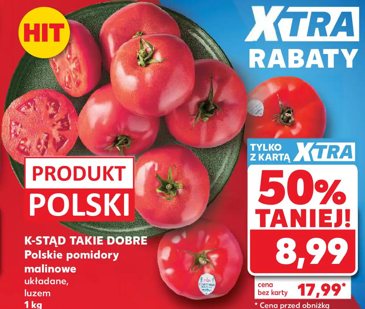 K-STĄD TAKIE DOBRE Polskie pomidory malinowe układane, luzem 1 kg