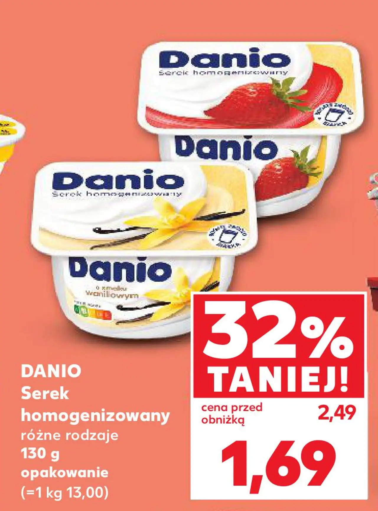DANIO Serek homogenizowany różne rodzaje 130 g opakowanie