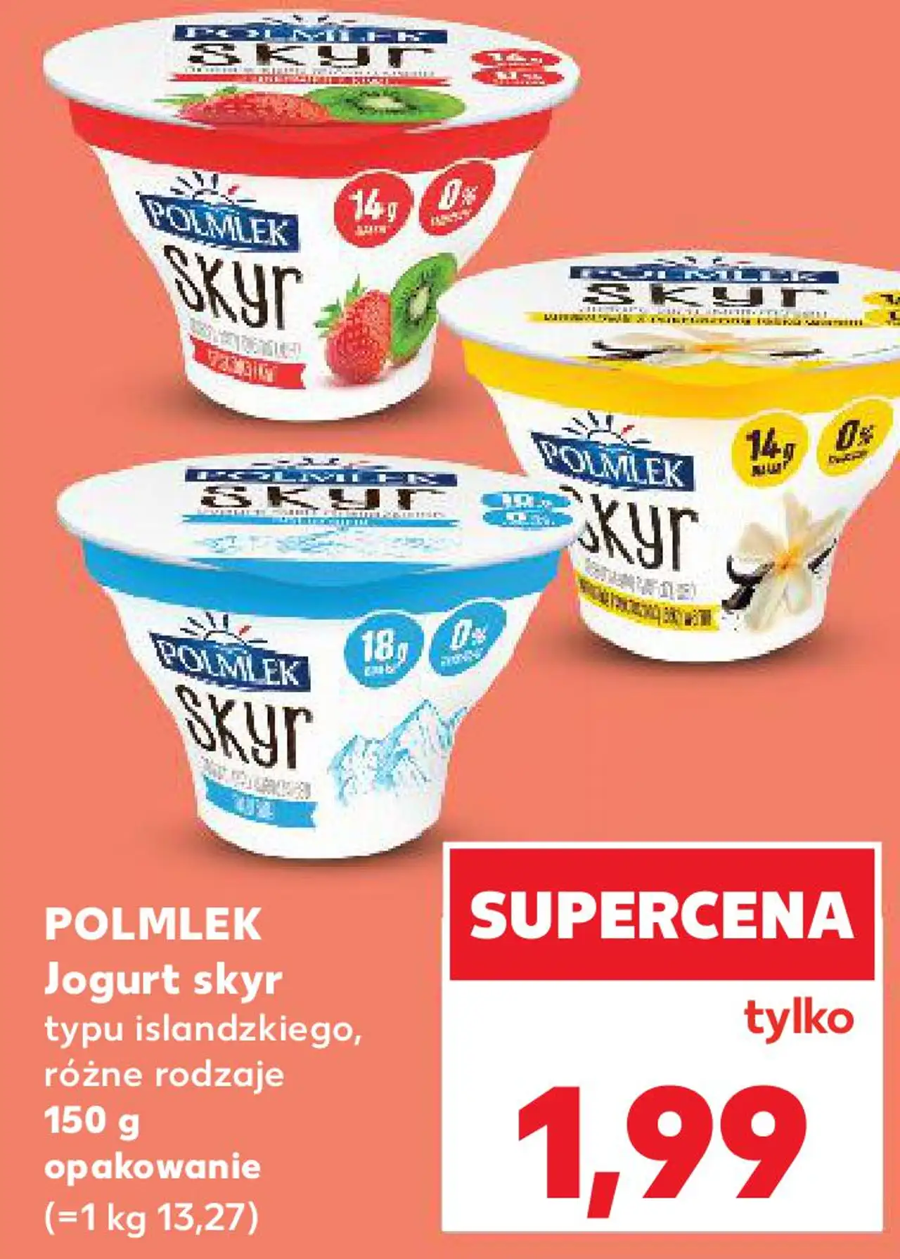 POLMLEK Jogurt skyr typu islandzkiego, różne rodzaje 150 g opakowanie