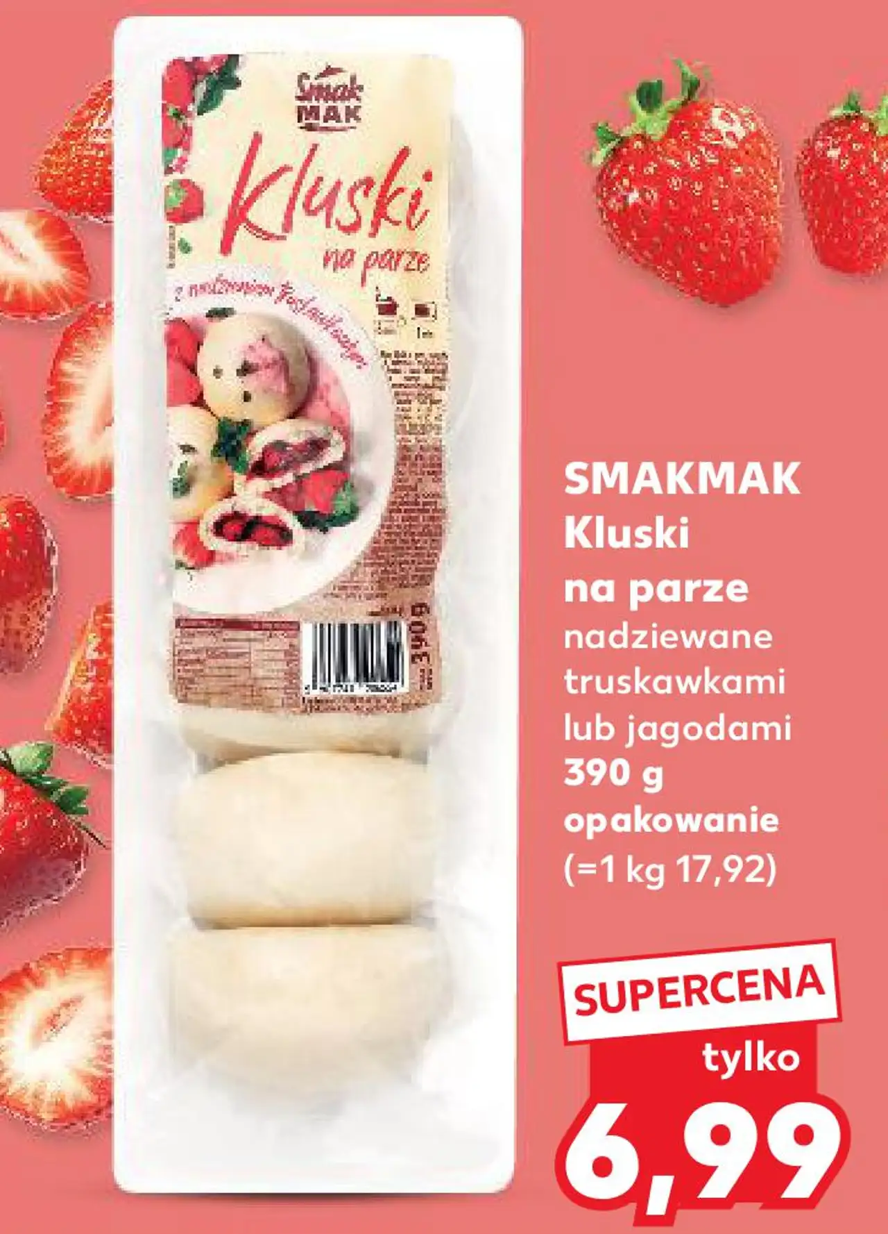 Kluski na parze nadziewane truskawkami lub jagodami Smakmak
