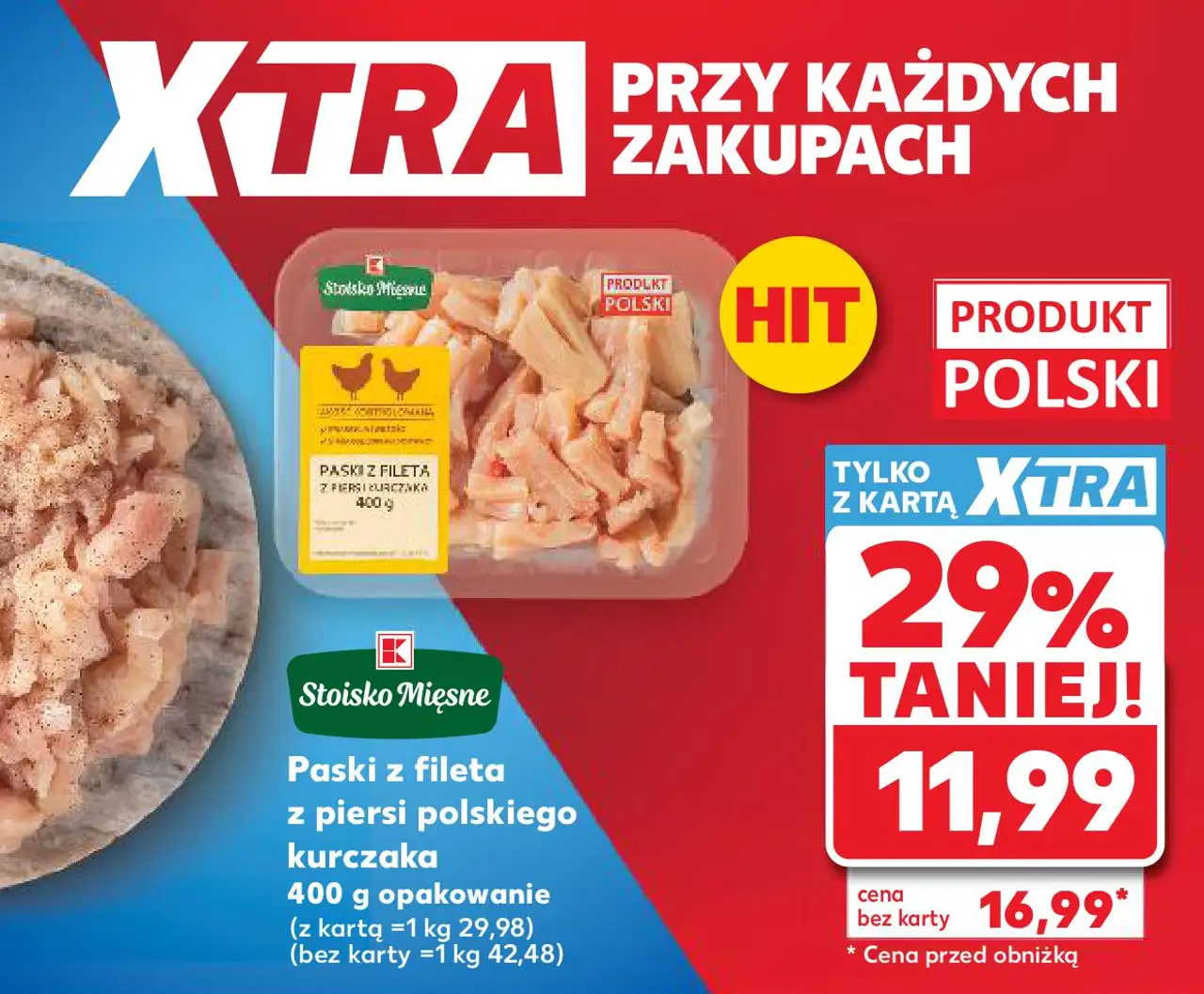 Paski z fileta z piersi polskiego kurczaka 400 g opakowanie
