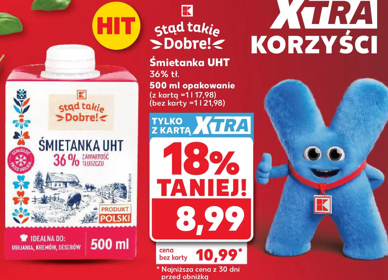Stąd takie >Dobre!< Śmietanka UHT 36% tł. 500 ml opakowanie