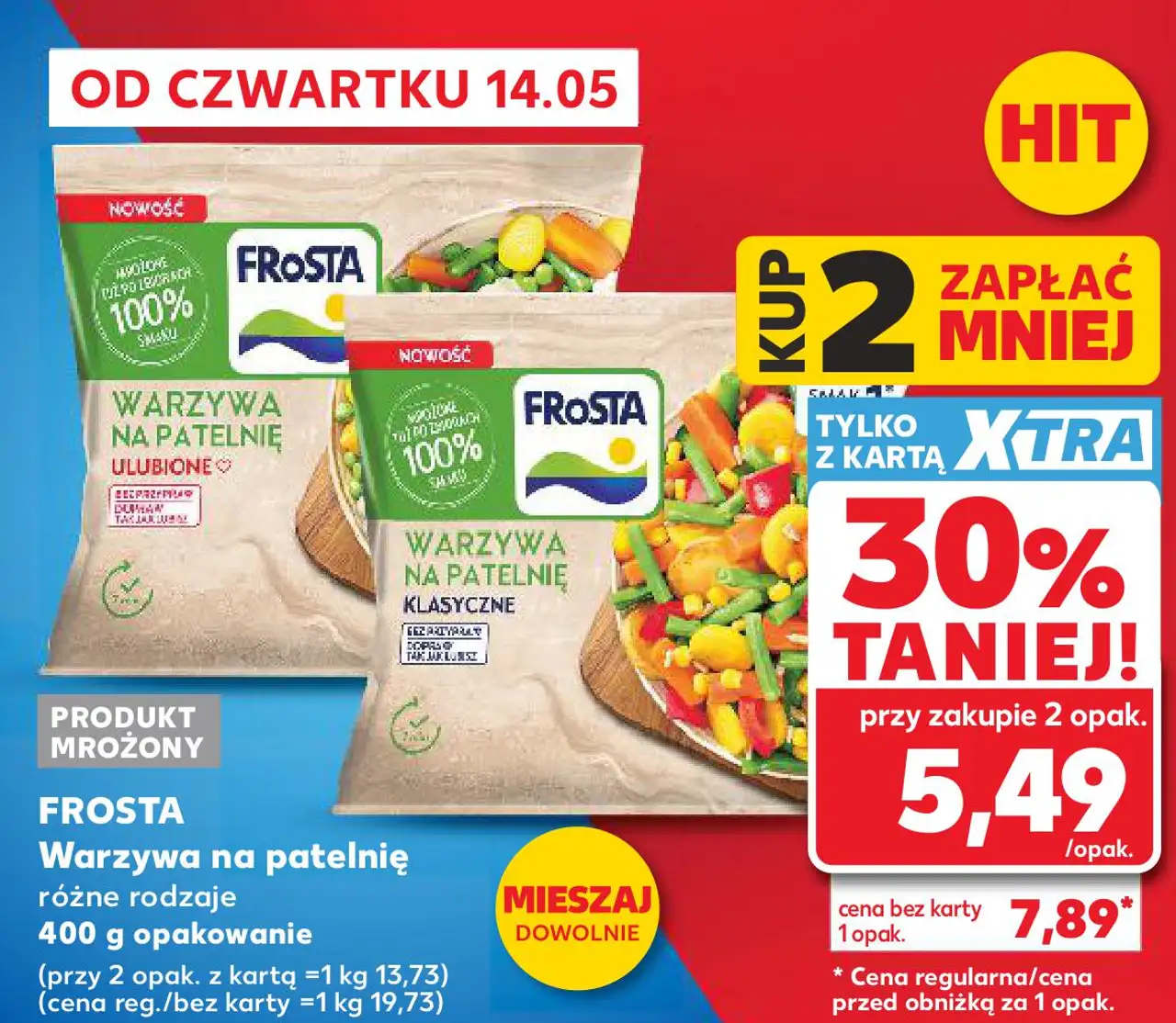 FROSTA Warzywa na patelnię różne rodzaje 400 g opakowanie