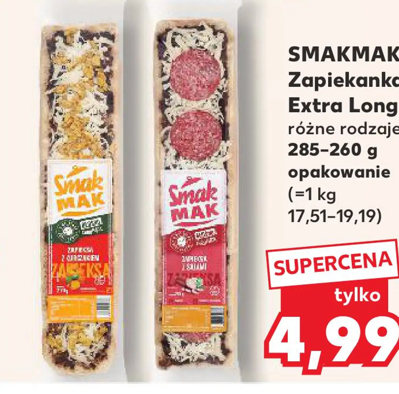 SMAKMAK Zapiekanka Extra Long różne rodzaje 285-260 g opakowanie