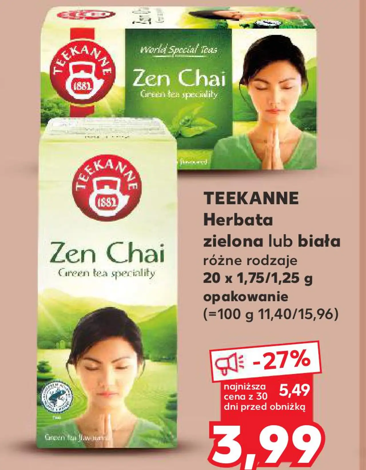 TEEKANNE Herbata zielona lub biała różne rodzaje 20 x 1,75/1,25 g opakowanie