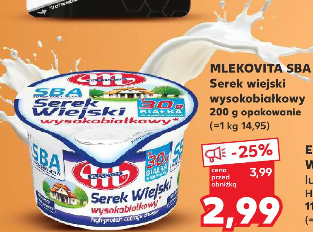 MLEKOVITA SBA Serek wiejski wysokobiałkowy