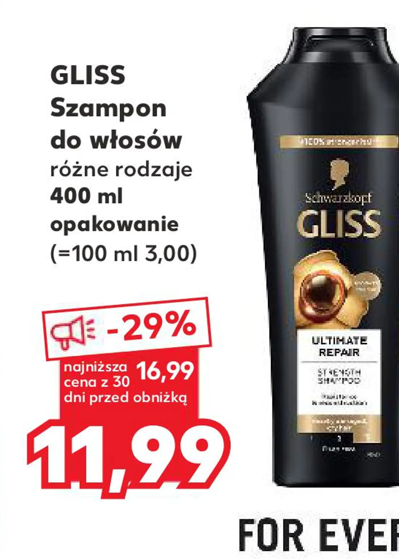 GLISS Szampon do włosów różne rodzaje 400 ml