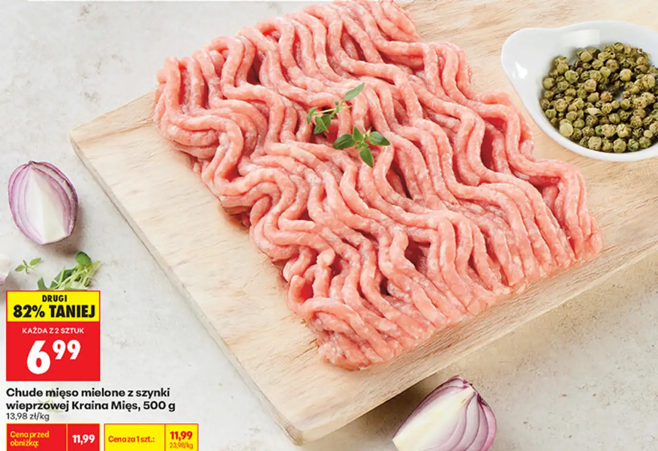 Chude mięso mielone z szynki wieprzowej Kraina Mięs, 500 g