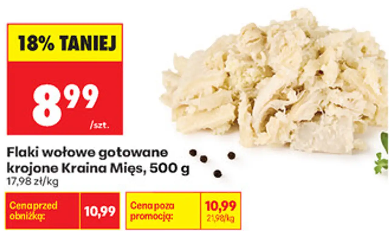 Flaki wołowe gotowane krojone Kraina Mięs, 500 g