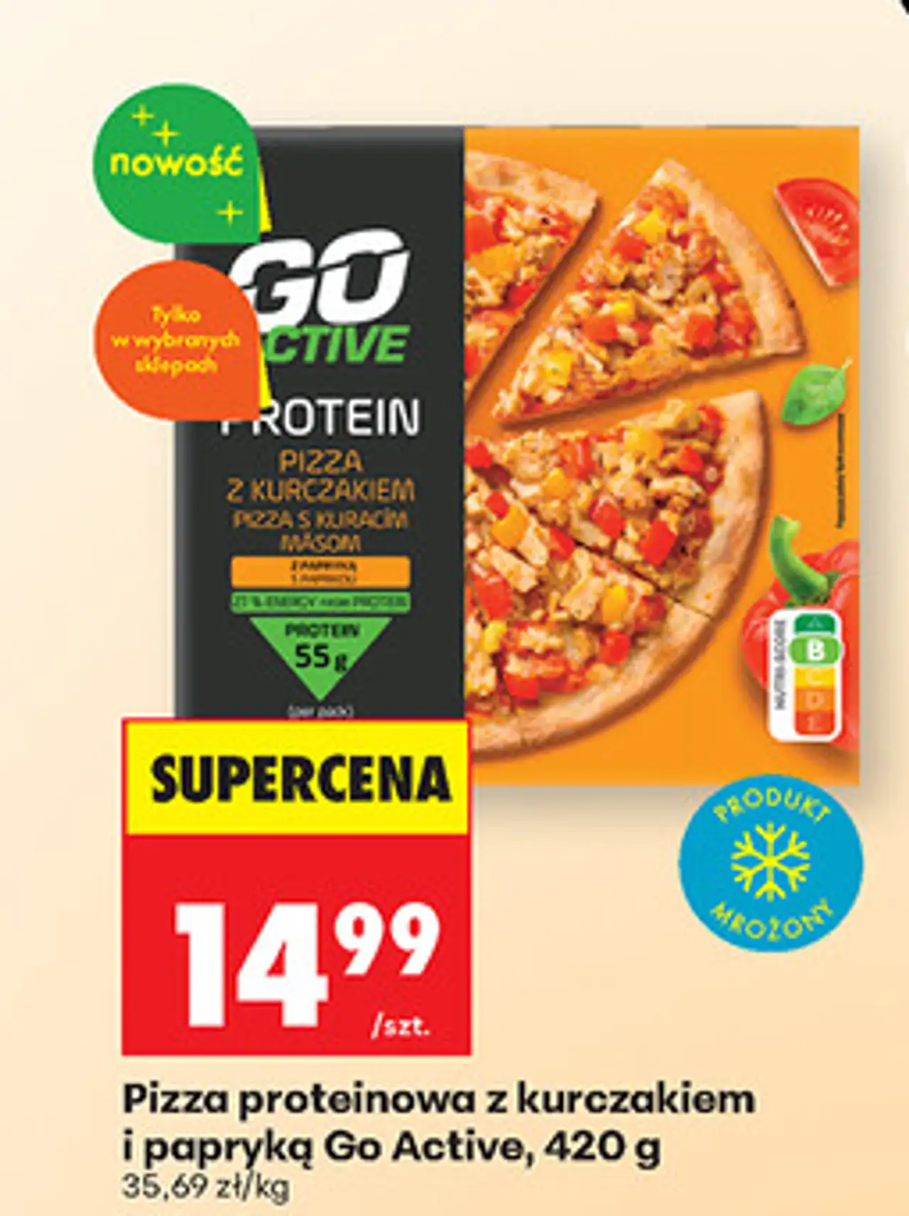 Pizza proteinowa z kurczakiem i papryką Go Active, 420 g