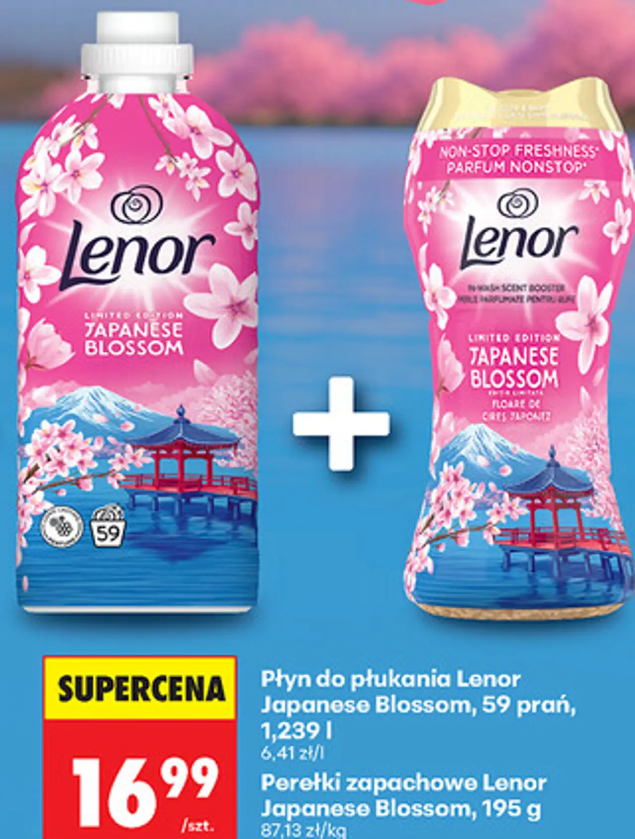 Płyn do płukania Lenor Japanese Blossom, 59 prań, 1,239 l