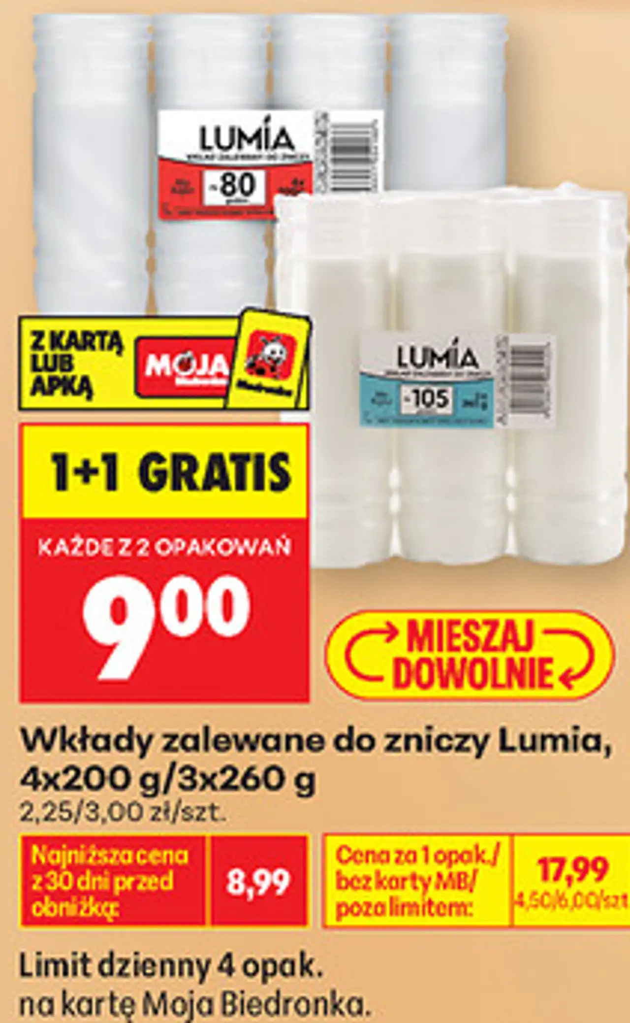 Wkłady zalewane do zniczy Lumia, 4x200 g/3x260 g