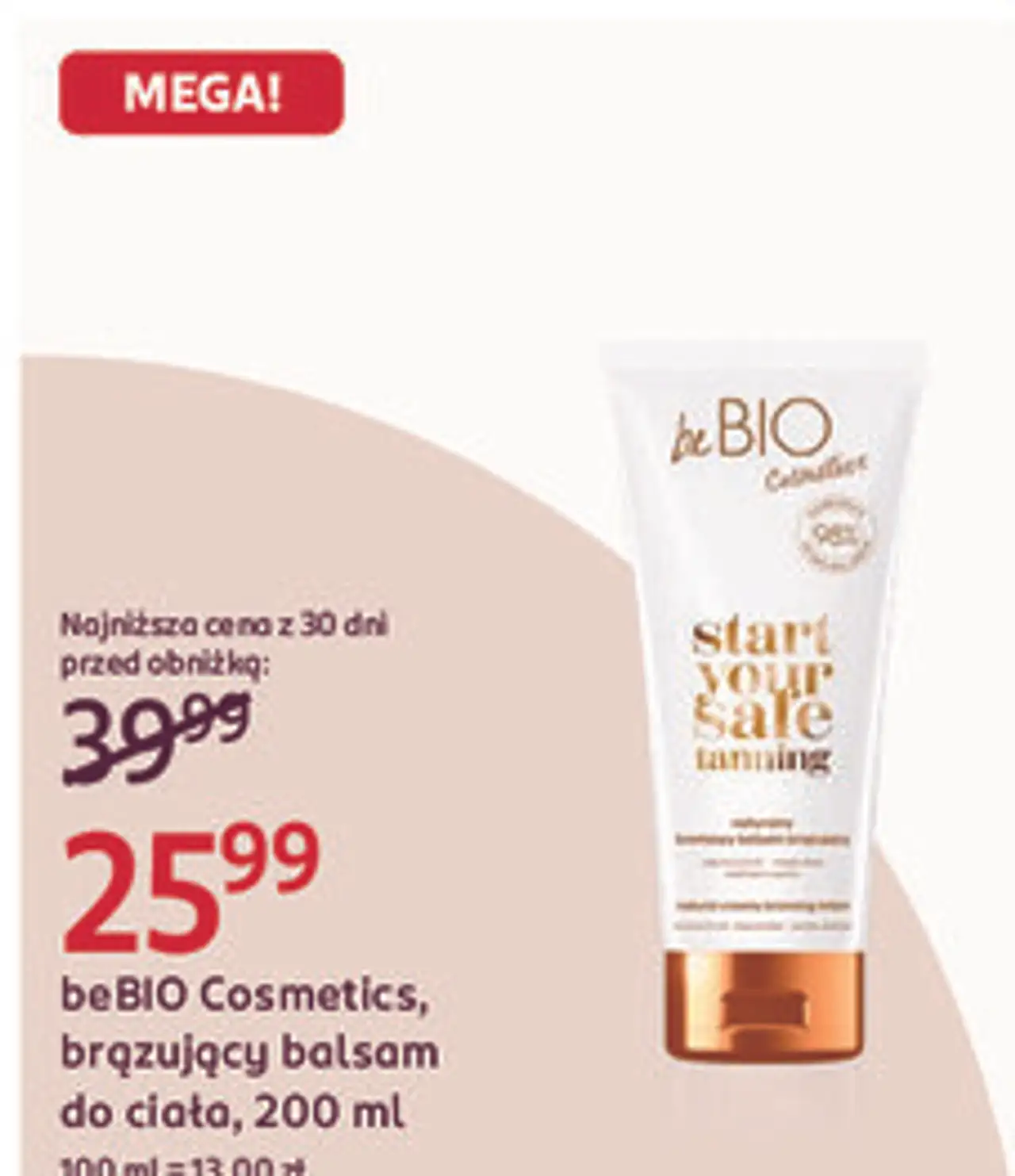 beBIO Cosmetics, brązujący balsam do ciała, 200 ml