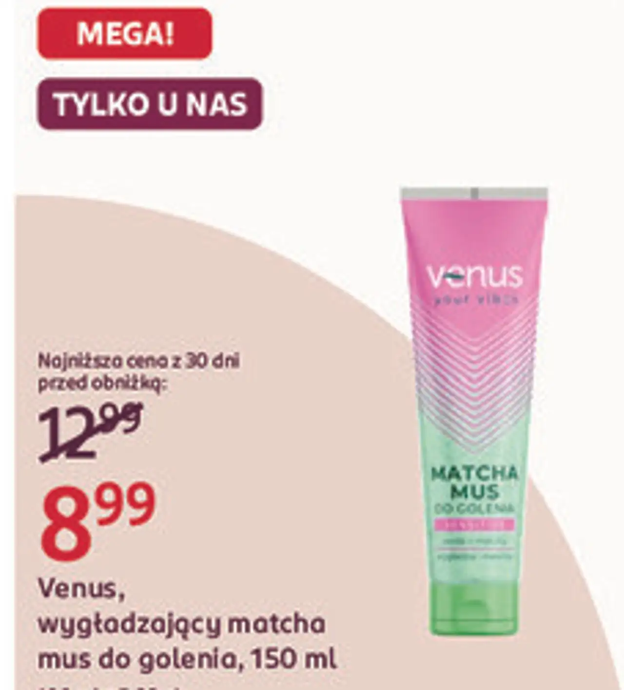 Venus, wygładzający matcha mus do golenia, 150 ml