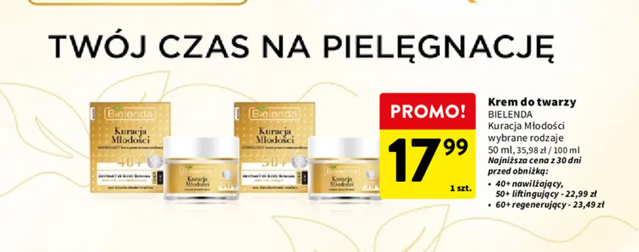 Krem do twarzy BIELENDA Kuracja Młodości wybrane rodzaje 50 ml