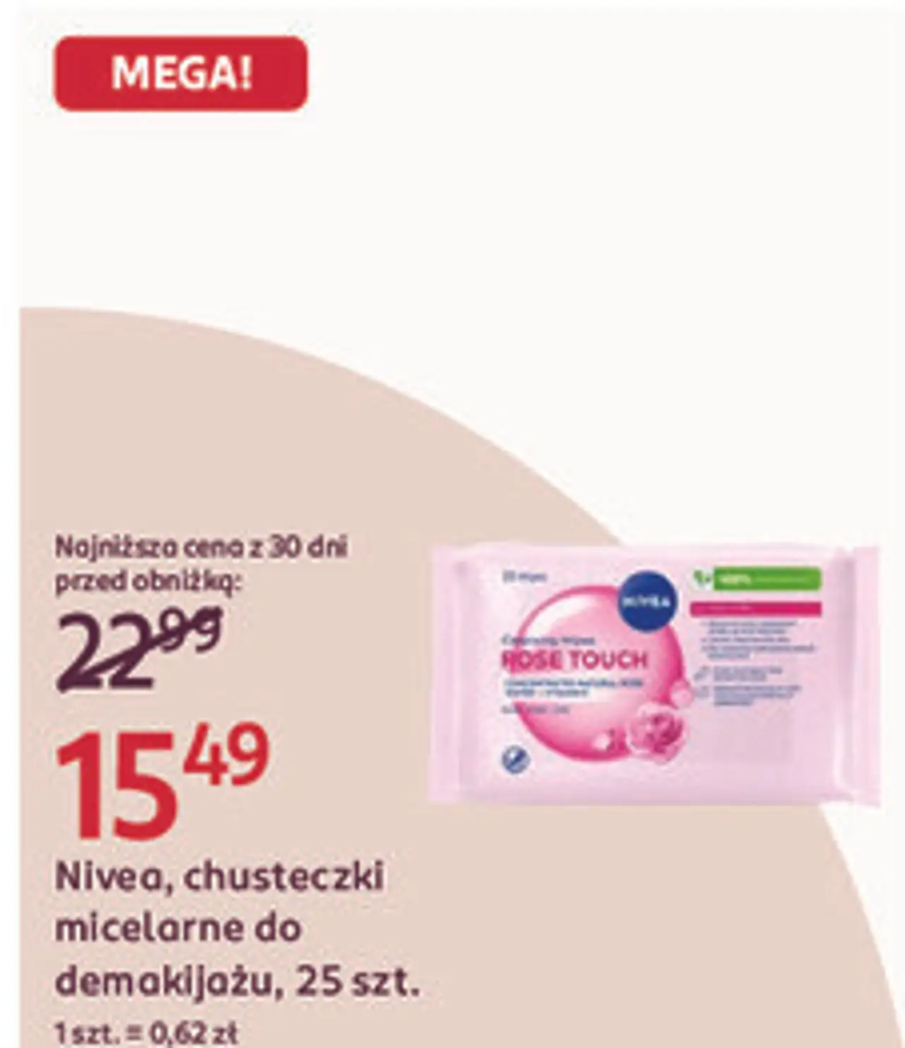Nivea, chusteczki micelarne do demakijażu, 25 szt.