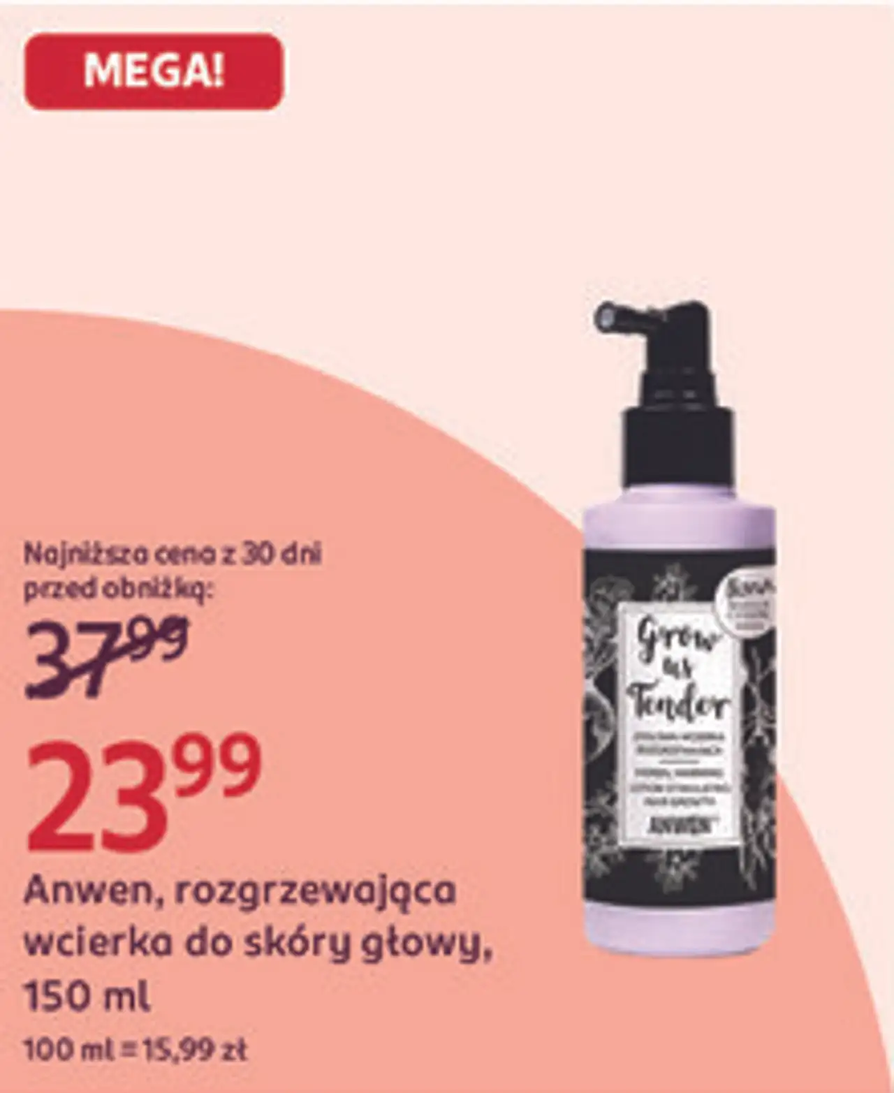 Anwen, rozgrzewająca wcierka do skóry głowy, 150 ml