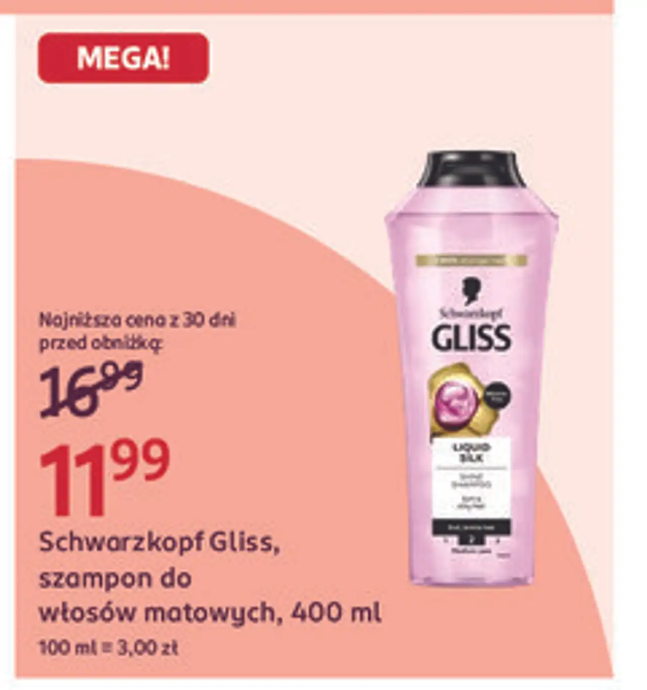 Schwarzkopf Gliss, szampon do włosów matowych, 400 ml