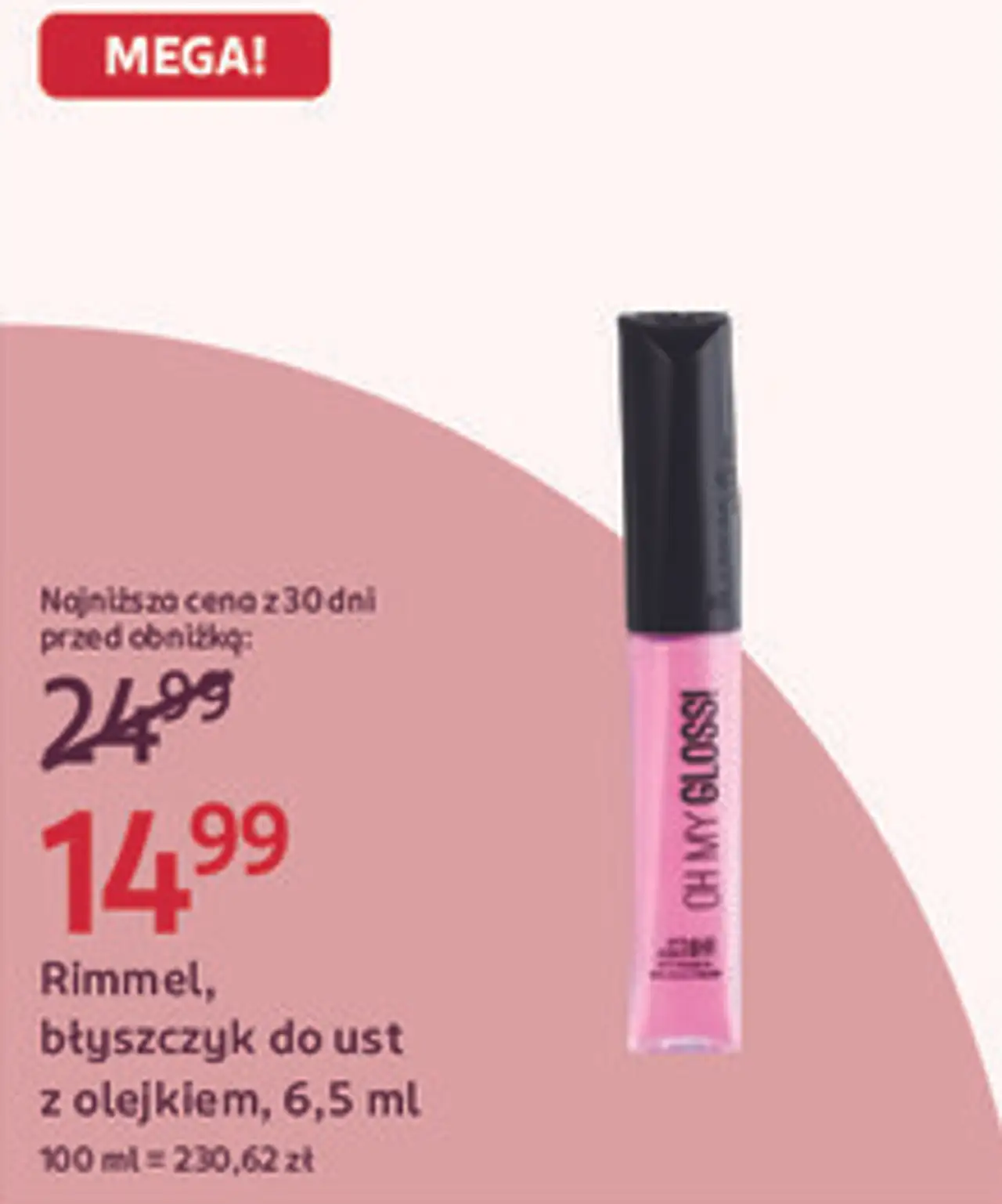 Rimmel, błyszczyk do ust z olejkiem, 6,5 ml