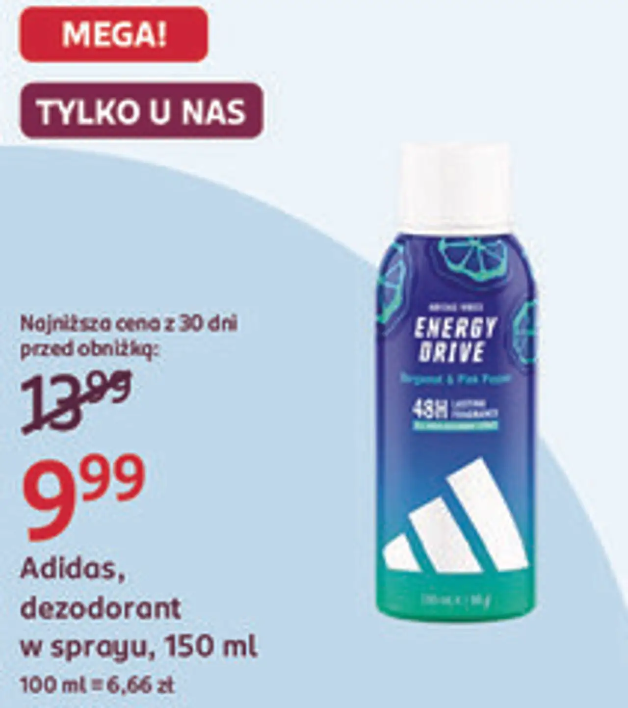 Adidas, dezodorant w sprayu, 150 ml