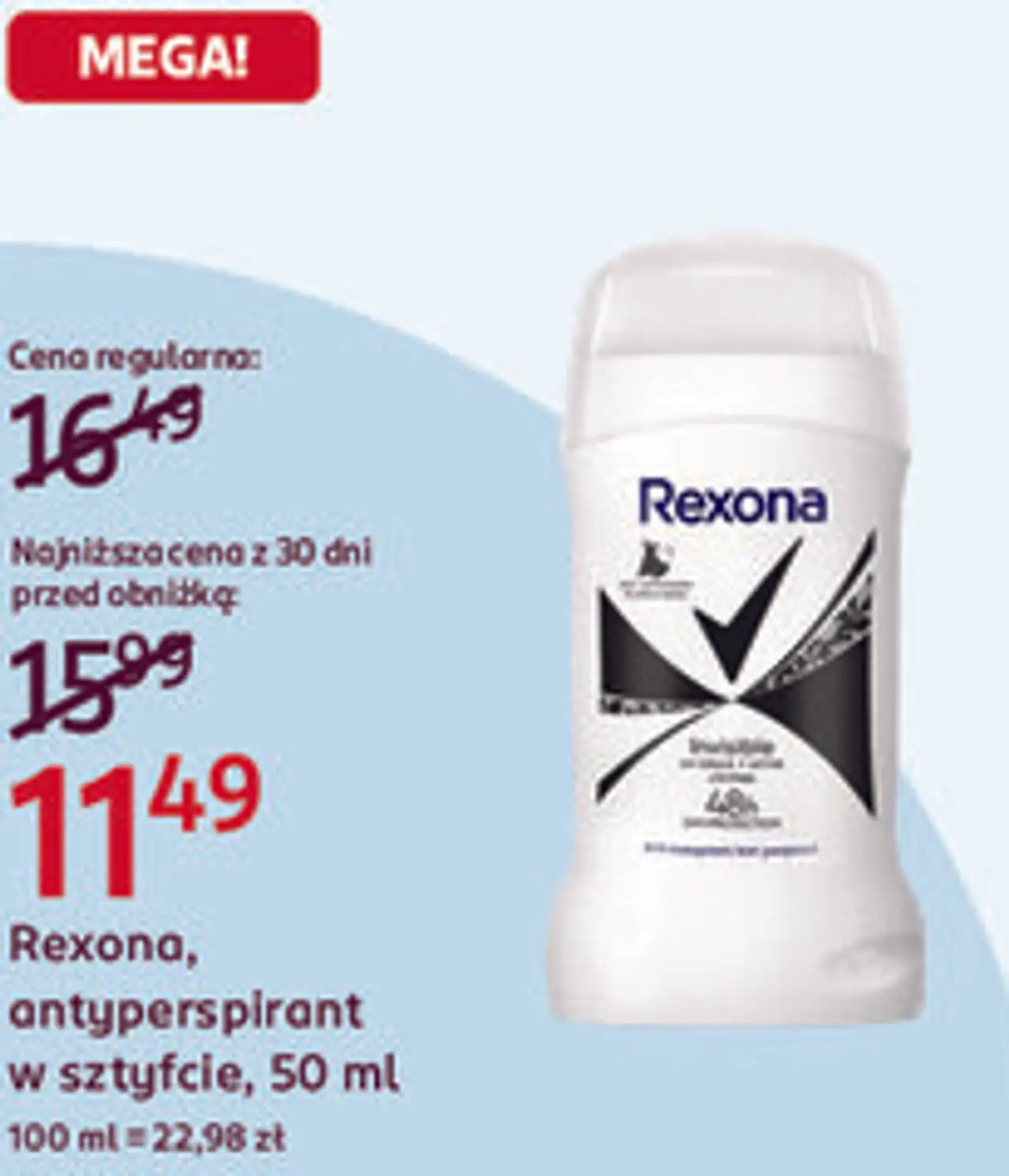 Rexona, antyperspirant w sztyfcie, 50 ml
