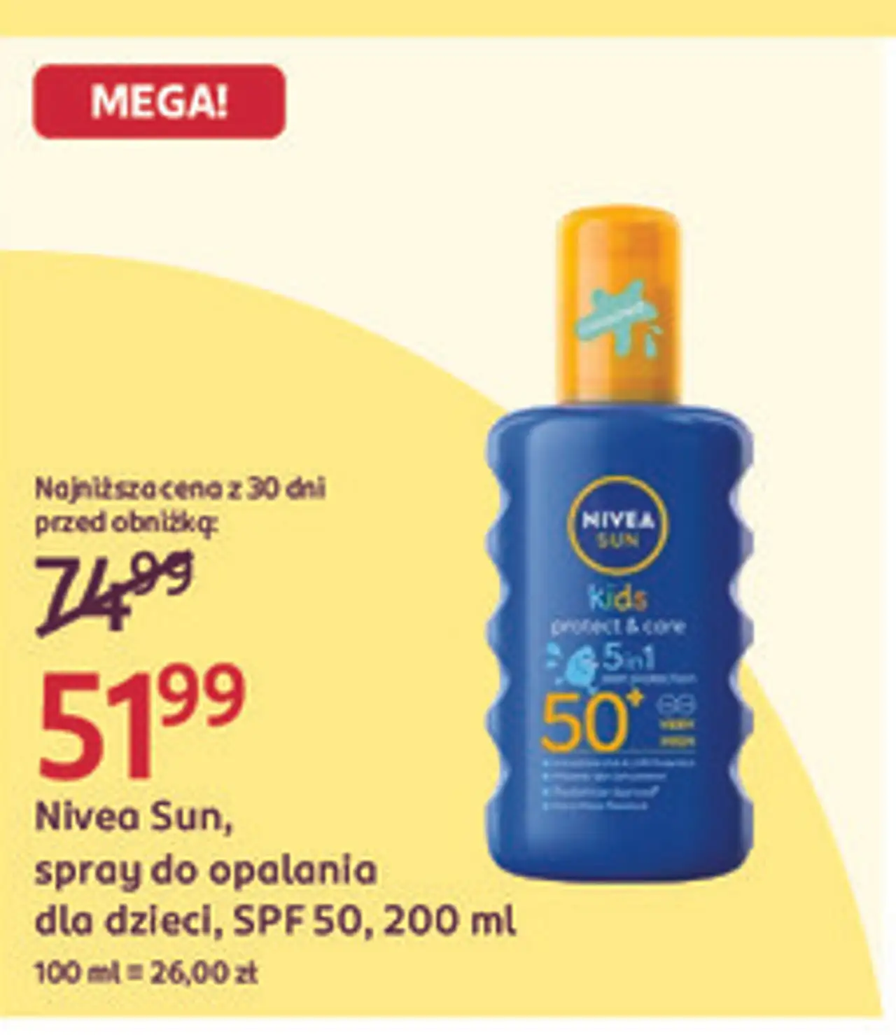 Nivea Sun, spray do opalania dla dzieci, SPF 50, 200 ml