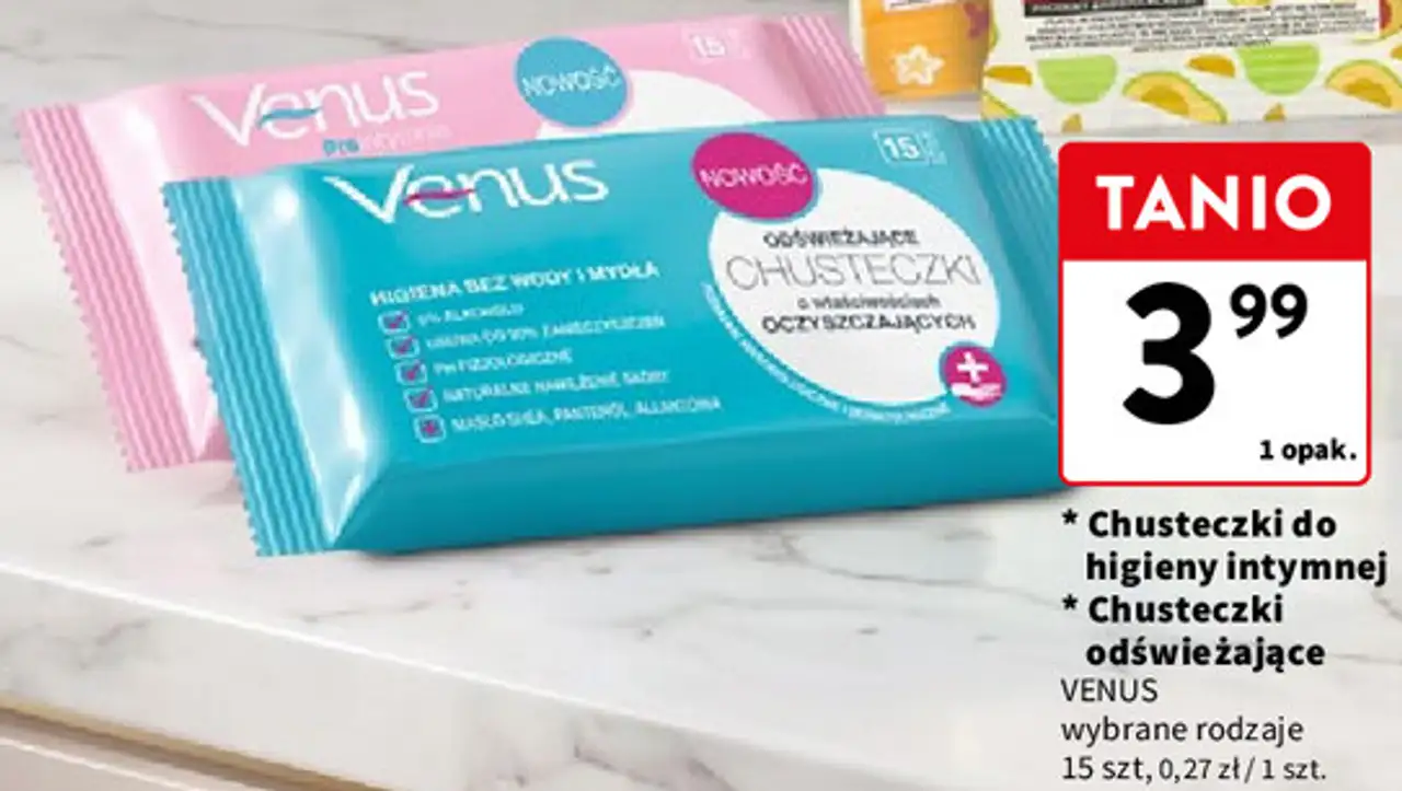 Chusteczki do higieny intymnej / odświeżające VENUS wybrane rodzaje