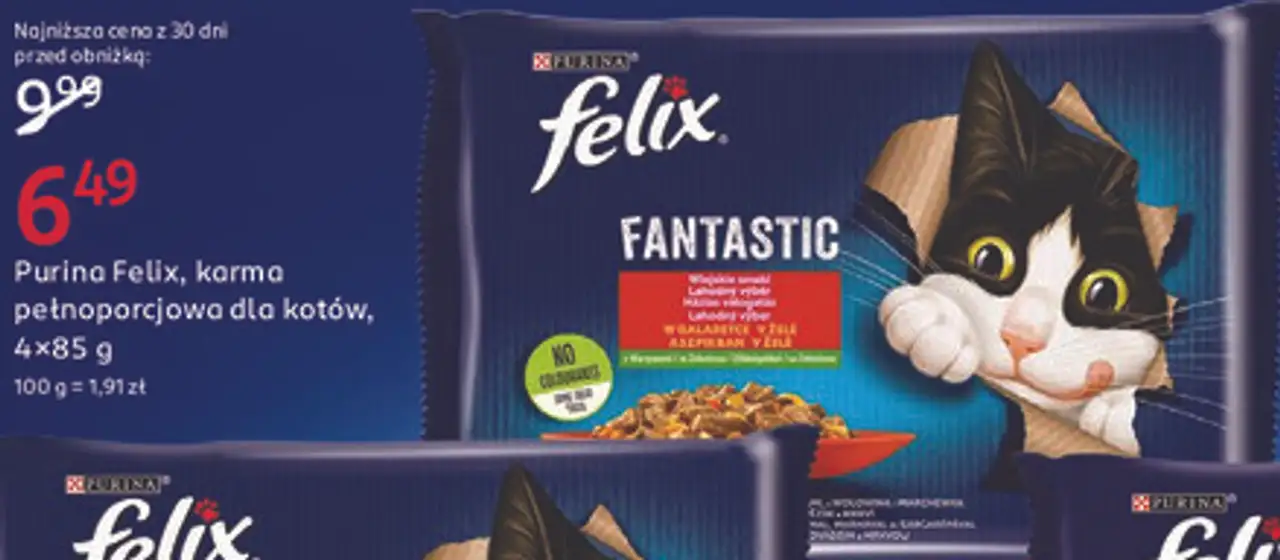 Purina Felix, karma pełnoporcjowa dla kotów, 4x85 g