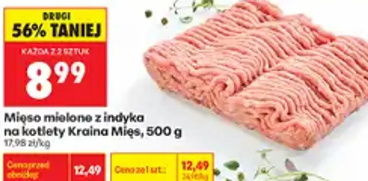 Mięso mielone z indyka na kotlety Kraina Mięs, 500 g