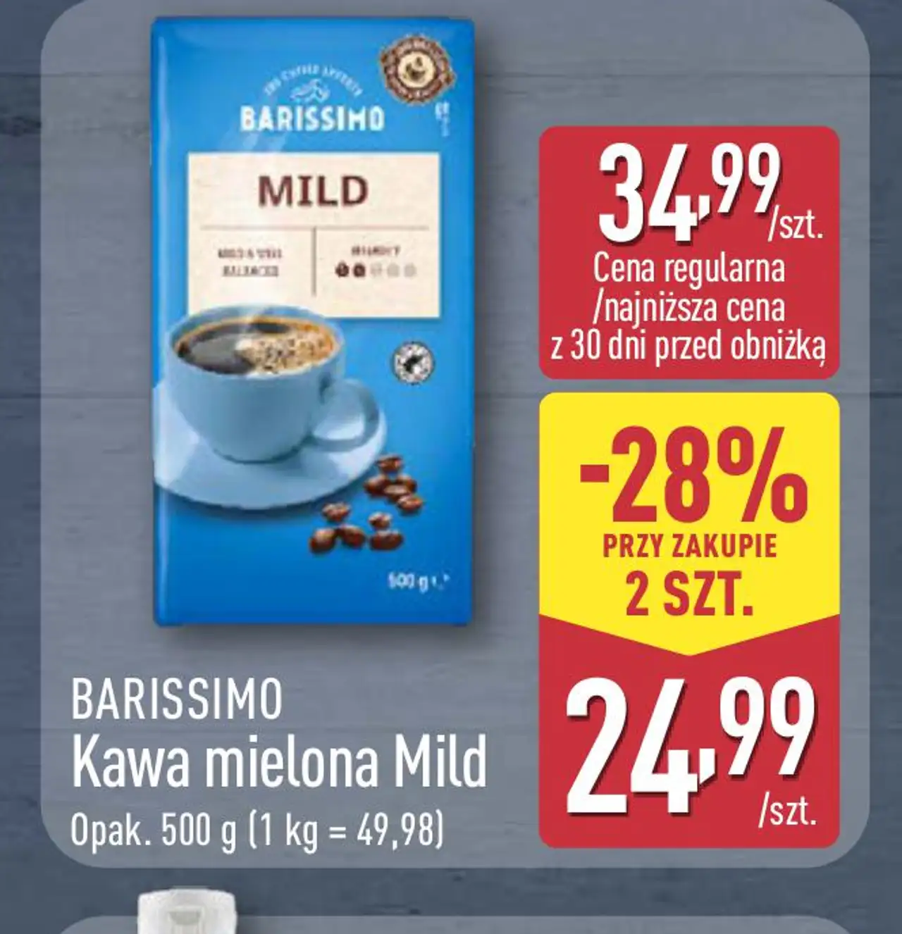 BARISSIMO Kawa mielona Mild Opak. 500 g (1 kg = 49,98)