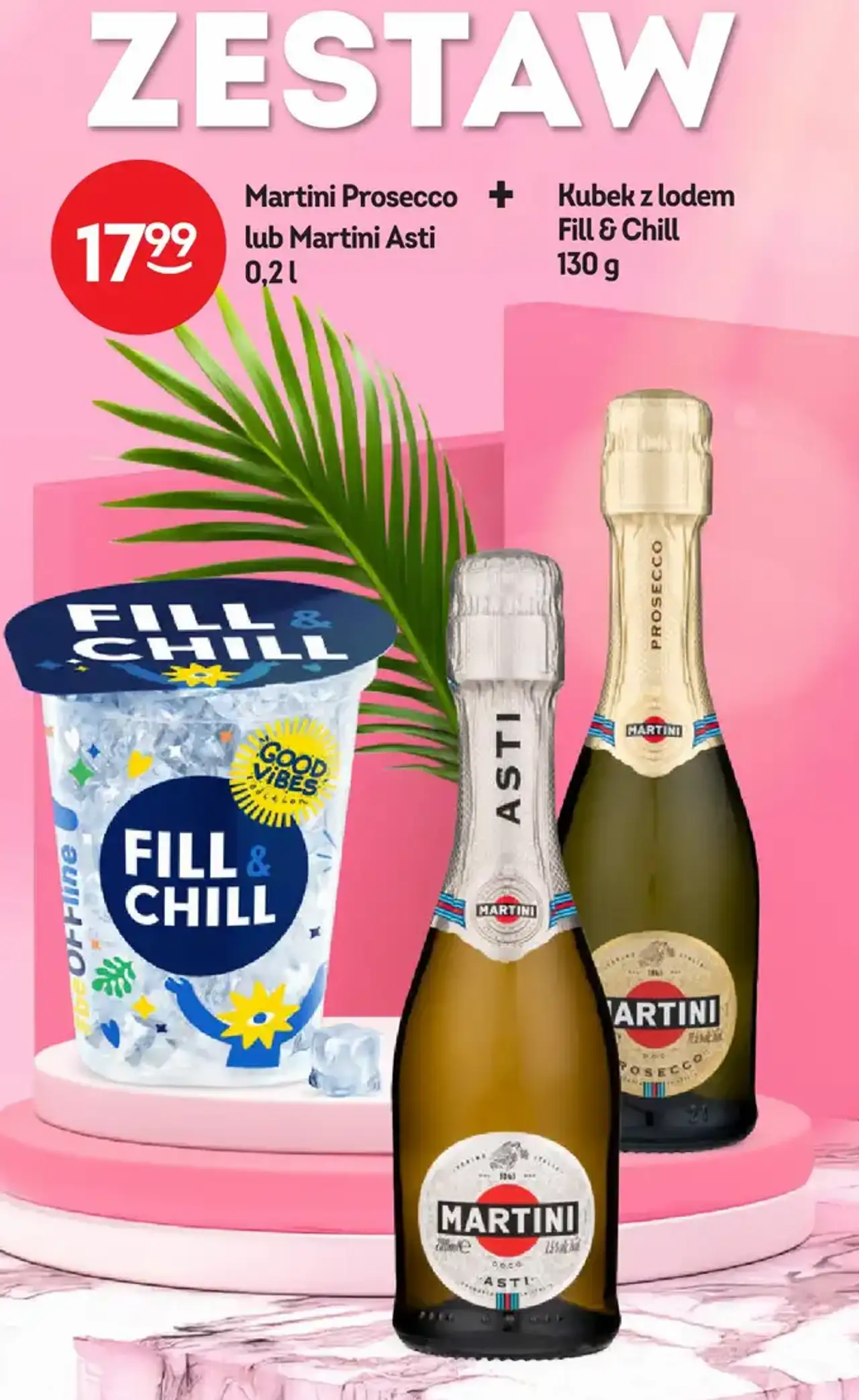 Martini Prosecco lub Martini Asti 0,2 l + Kubek z lodem Fill & Chill 130 g