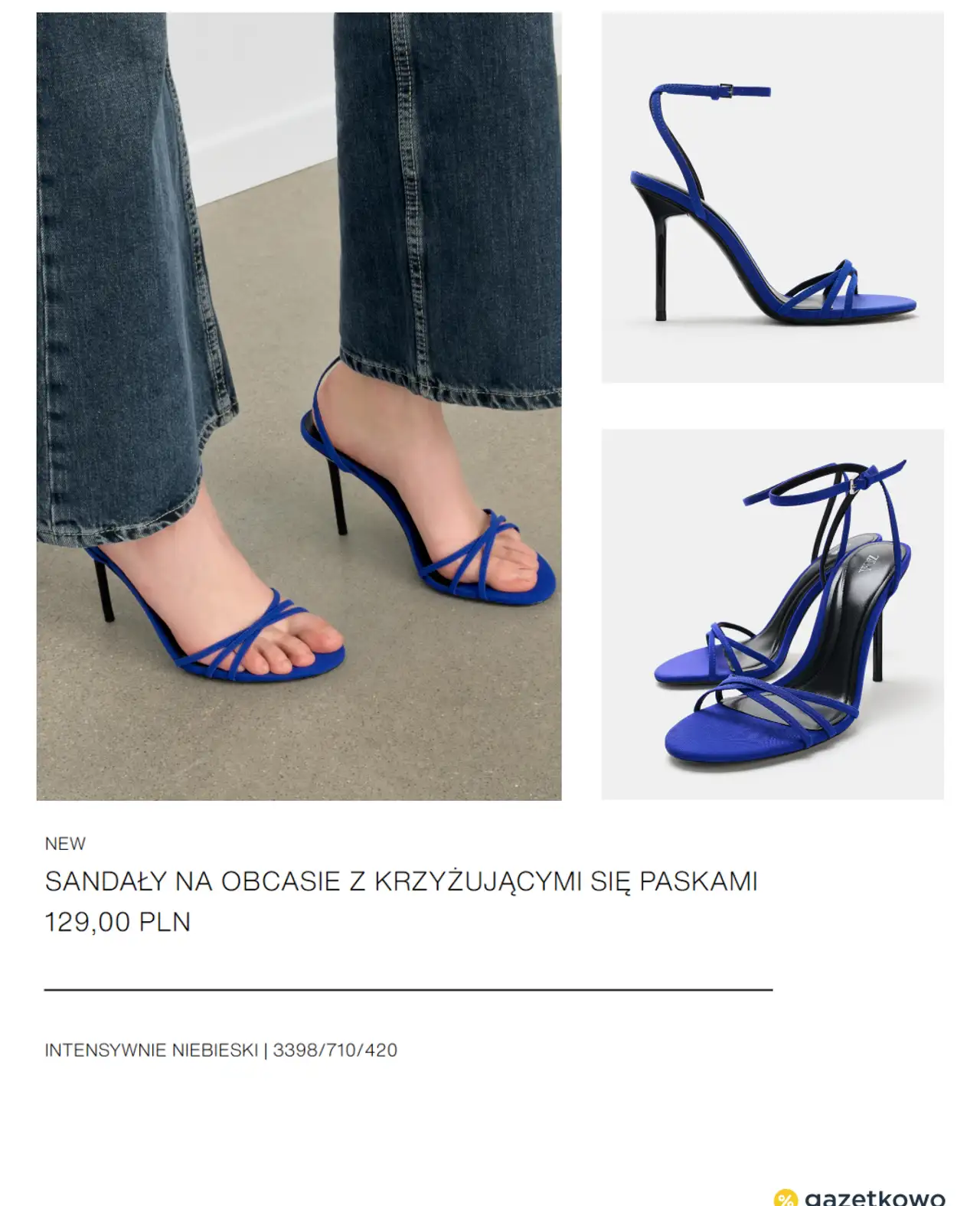 ZARA SANDAŁY NA OBCASIE Z KRZYŻUJĄCYMI SIĘ PASKAMI