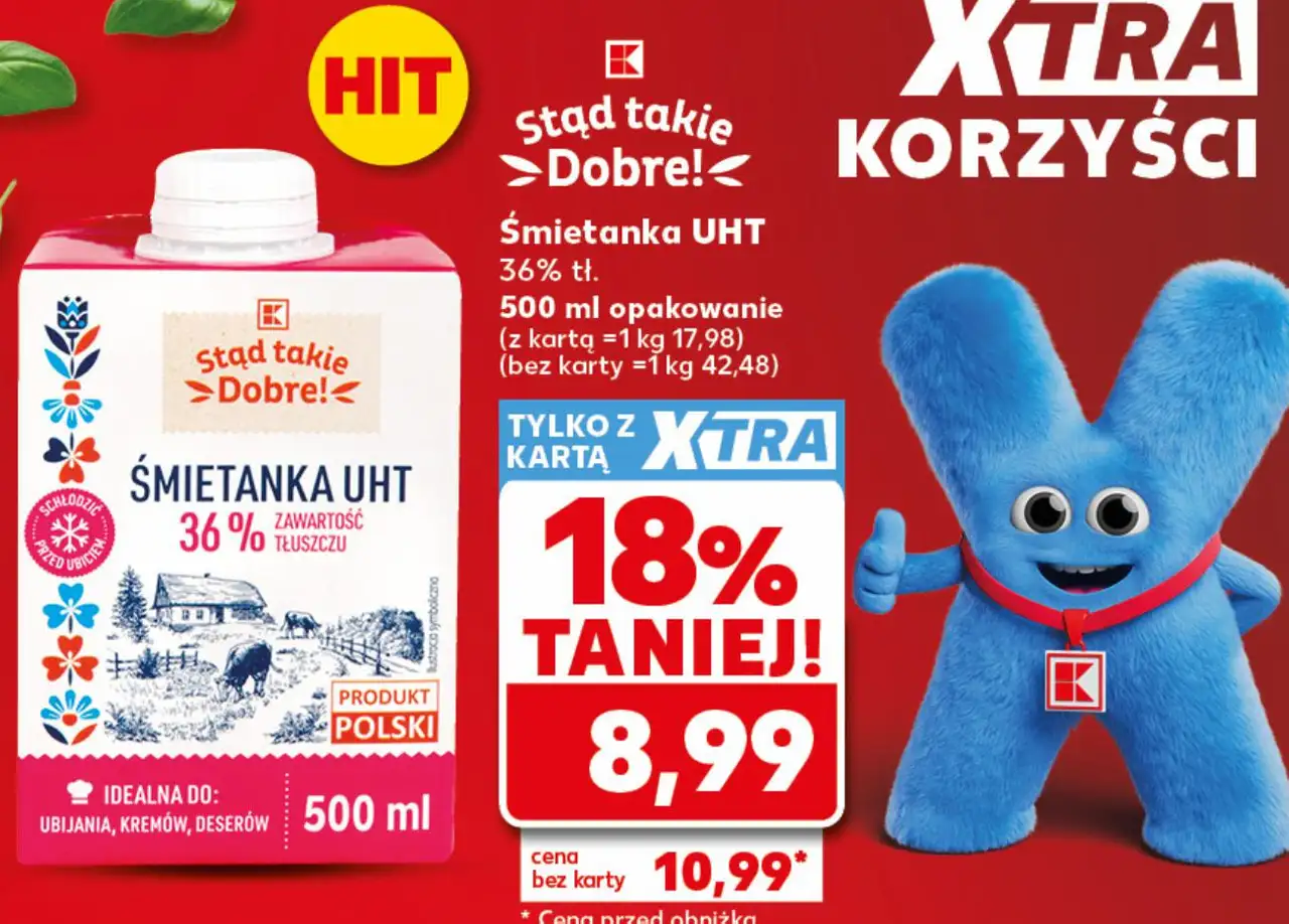 Stąd takie Dobre! Śmietanka UHT 36% tł. 500 ml opakowanie