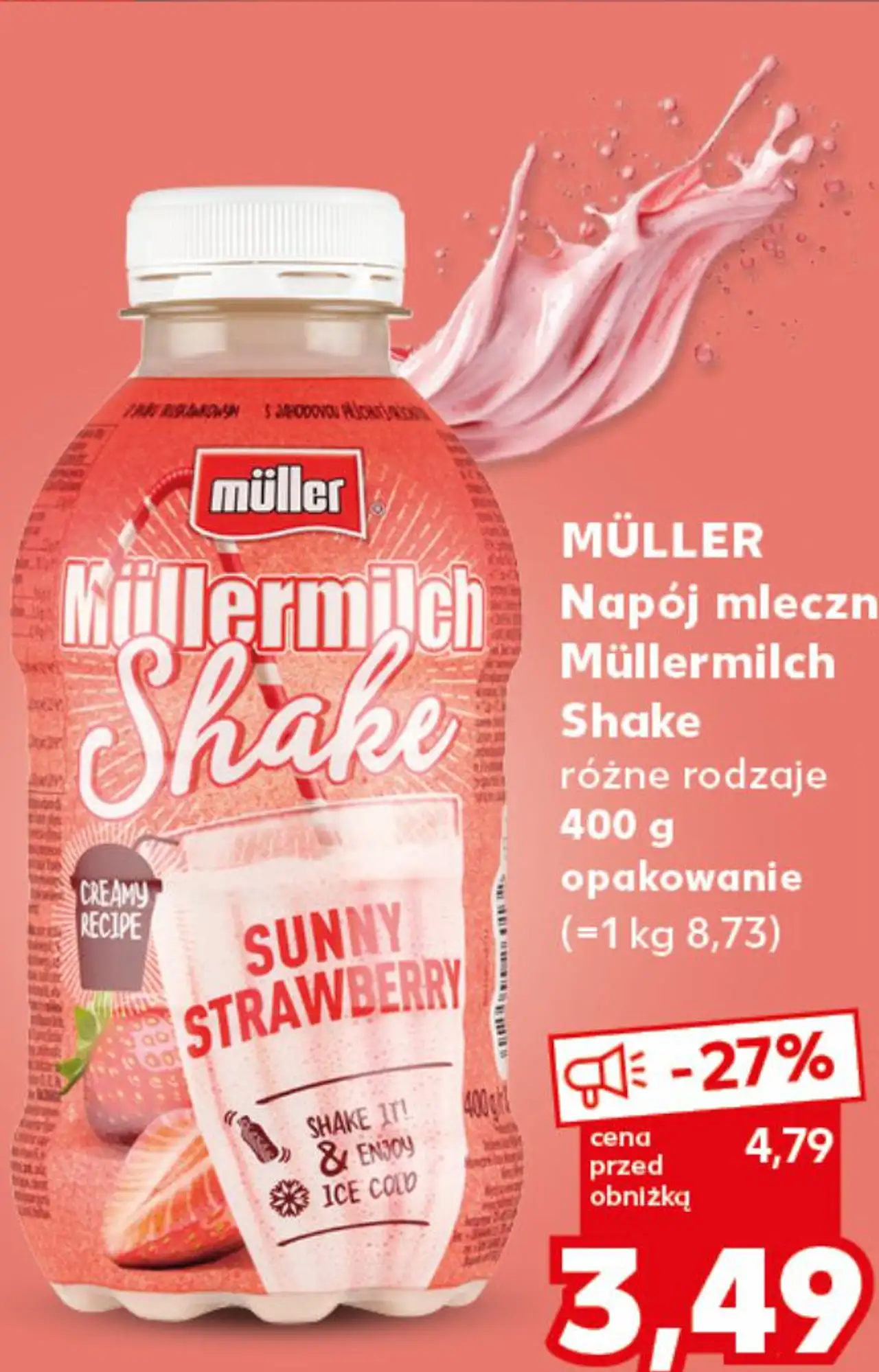 Napój mleczny Müllermilch Shake różne rodzaje