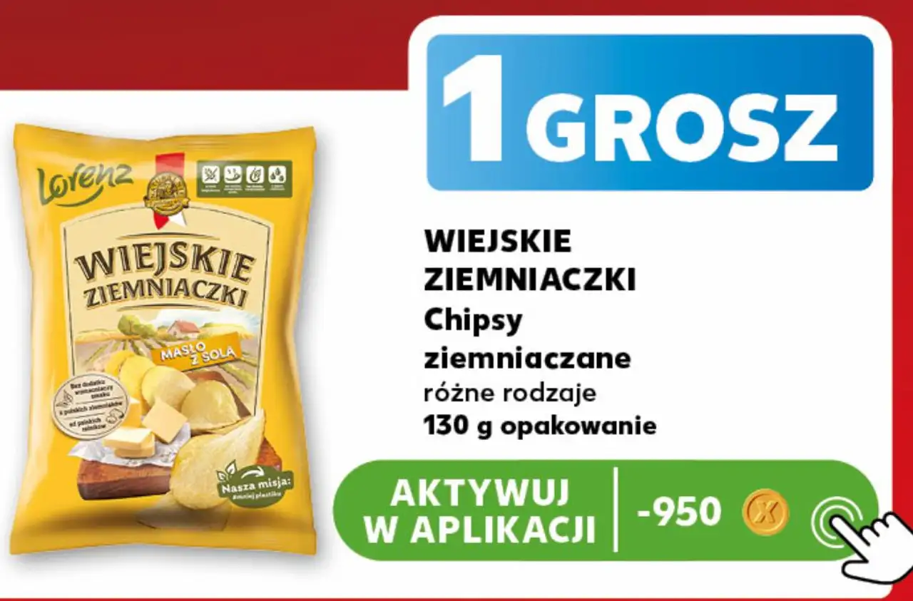 WIEJSKIE ZIEMNIACZKI Chipsy ziemniaczane różne rodzaje 130 g opakowanie
