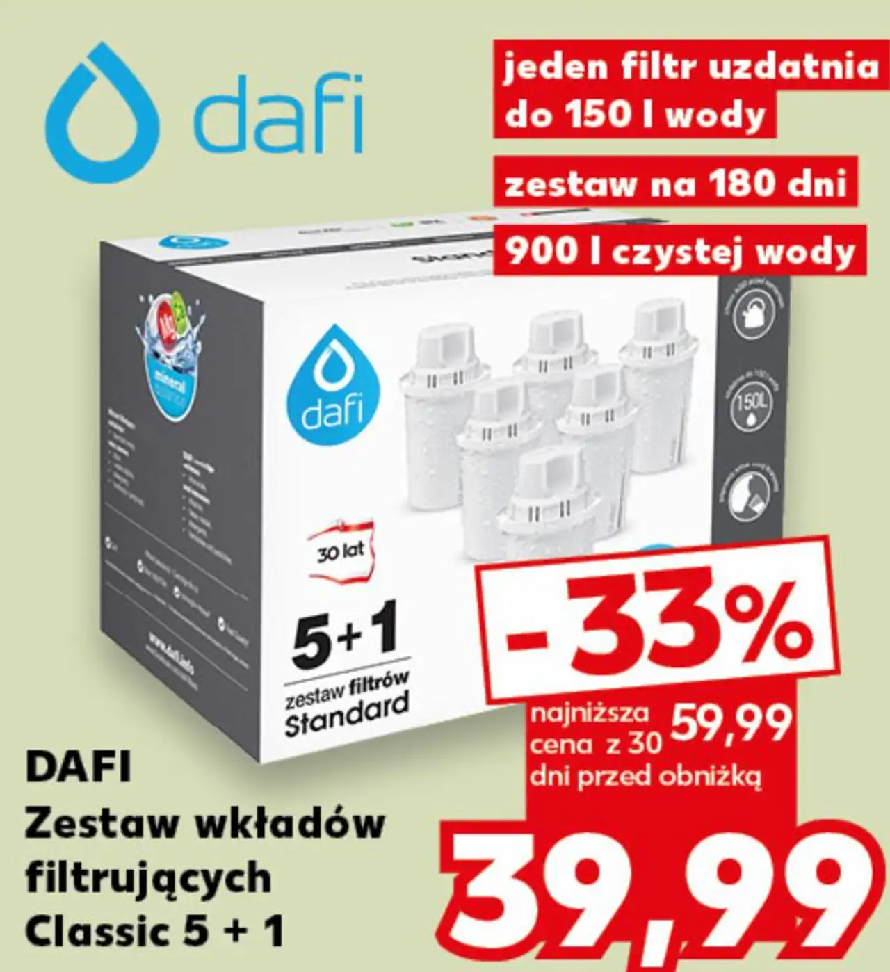 DAFI Zestaw wkładów filtrujących Classic 5 + 1