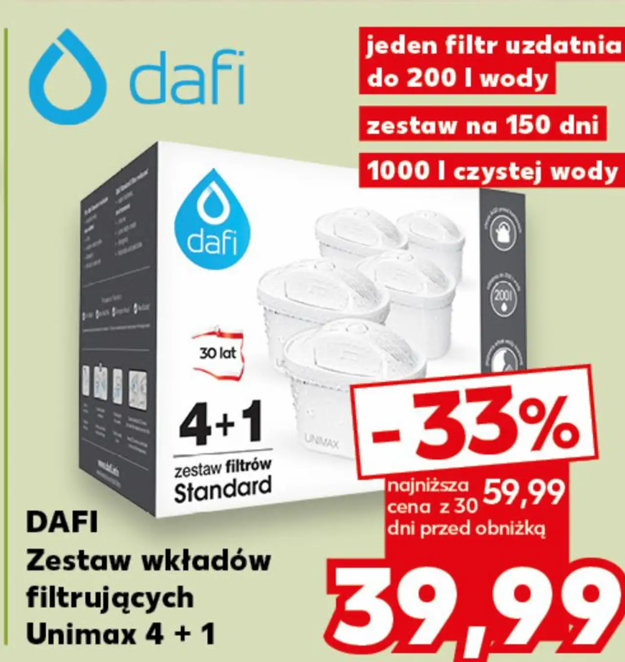 DAFI Zestaw wkładów filtrujących Unimax 4 + 1
