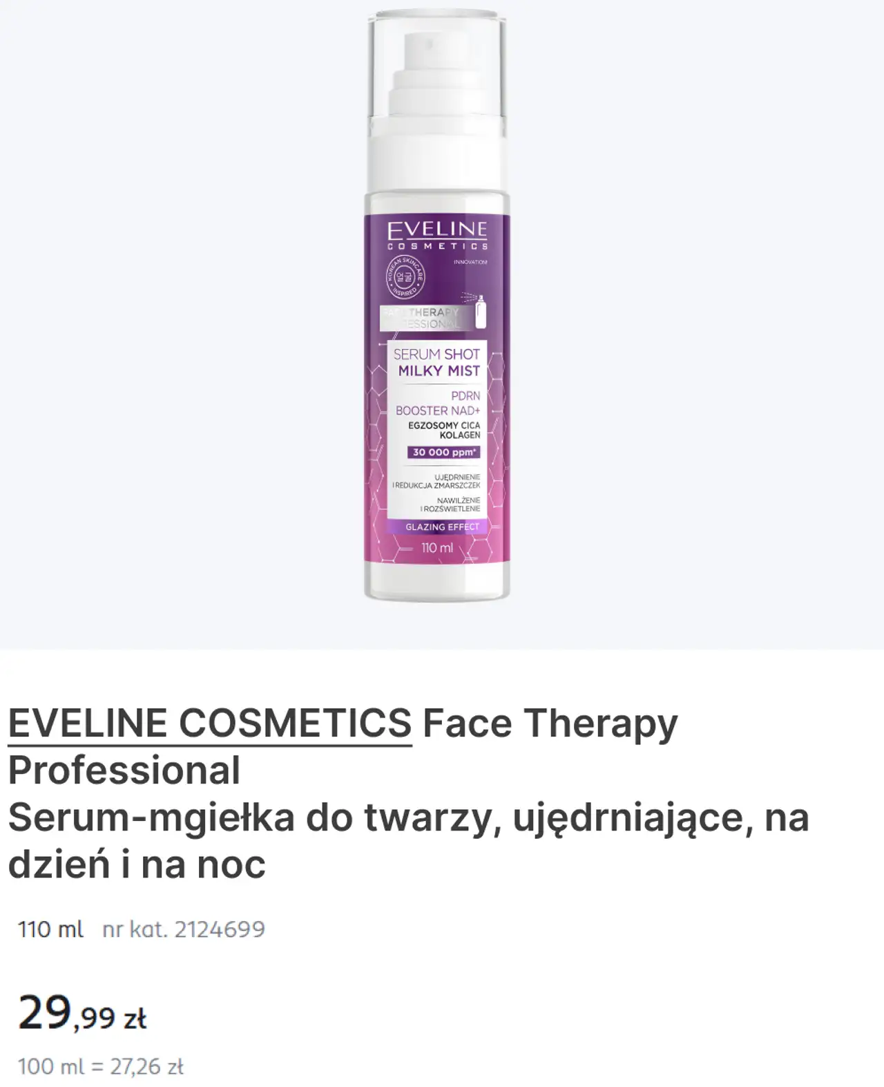 EVELINE COSMETICS Face Therapy Professional Serum-mgiełka do twarzy, ujędrniające, na dzień i na noc