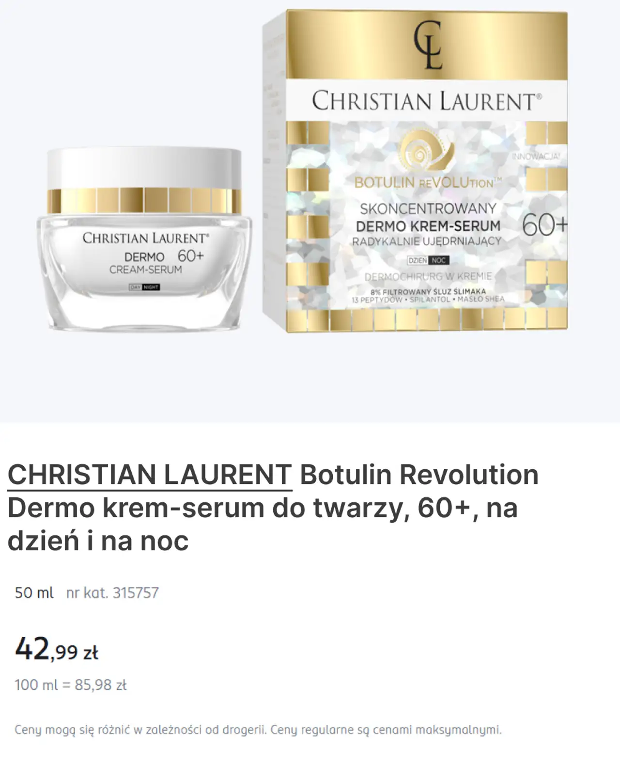 CHRISTIAN LAURENT Botulin Revolution Dermo krem-serum do twarzy, 60+, na dzień i na noc